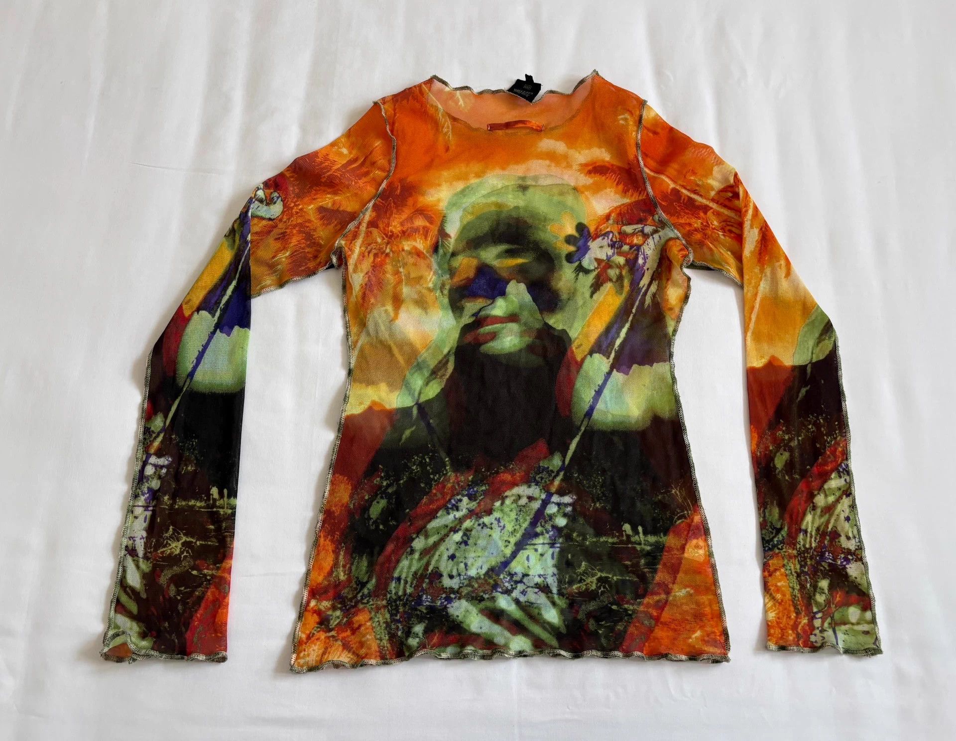 Jean Paul Gaultier JP Gaultier Vintage Sheer Floral Portrait Blouse Size S / US 4 / IT 40 - 7 Thumbnail