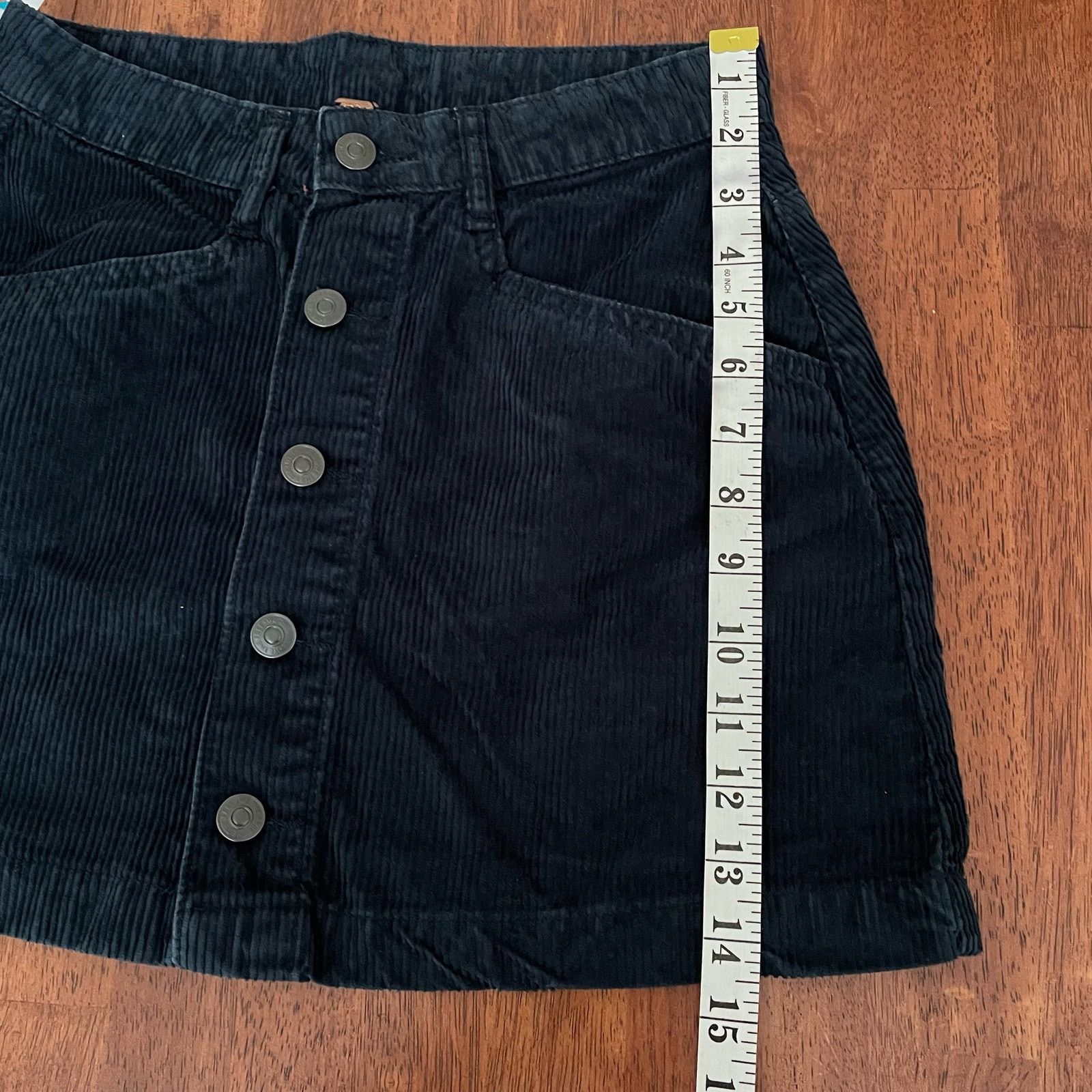 Free People Free People Ray Cord Mini Skirt Ebony Blue Women's XS 0 Size 25" / US 0 / IT 36 - 10 Thumbnail