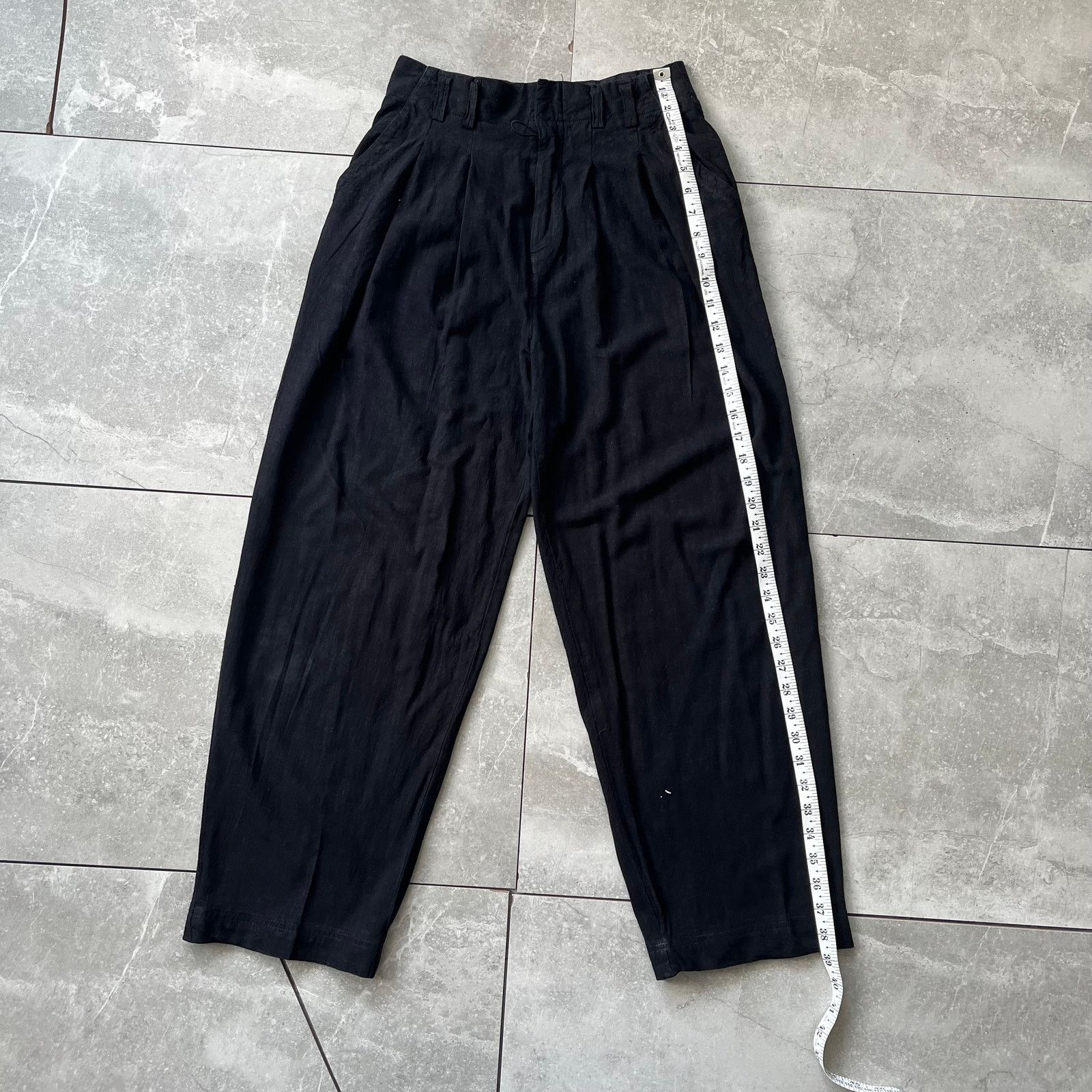 Free People Free people High-Waisted Black Pleated Cropped Trousers Size 26" / US 2 / IT 38 - 6 Thumbnail