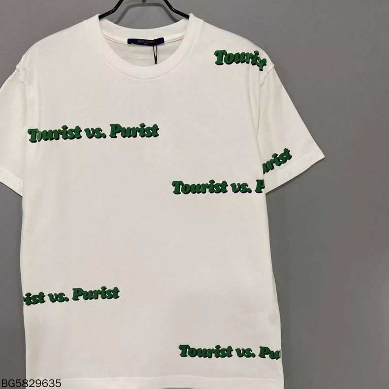 Louis Vuitton Louis Vuitton Flocked Bullet Screen Logo Short Sleeve- Size S / US 4 / IT 40 - 2 Thumbnail