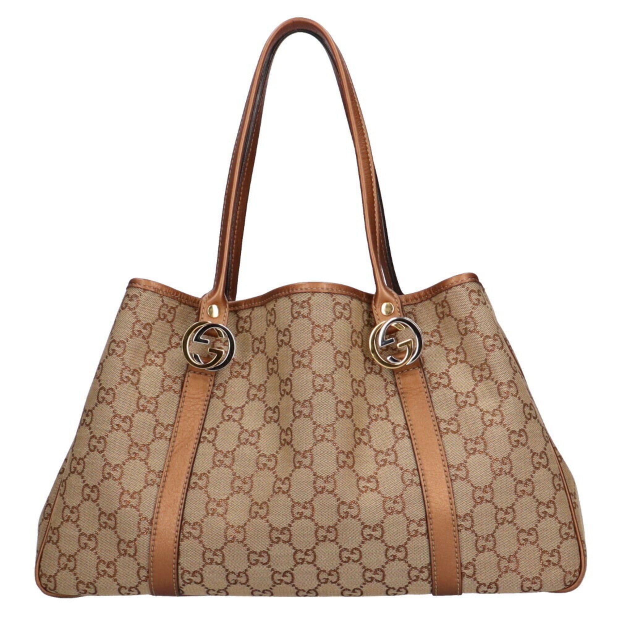 image of Gucci GG Twins Canvas Tote Bag Beige Ladies in Black, Women's