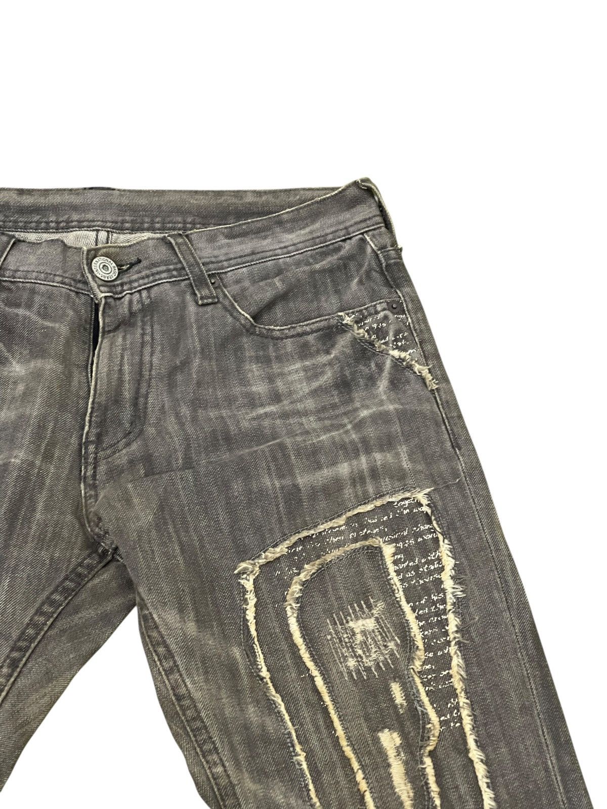 Japanese Brand Flare Jeans Edge Rupert Patchwork Distress Boot Cut 1🟦7 Size US 32 / EU 48 - 10 Thumbnail