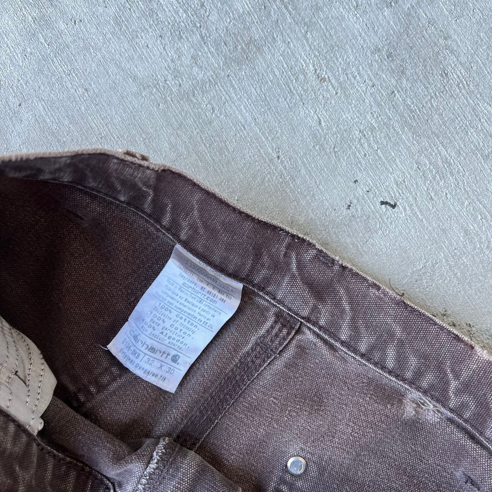 Carhartt × Vintage Carhartt brown faded double knee work wear carpenter pants Size US 31 - 6 Thumbnail