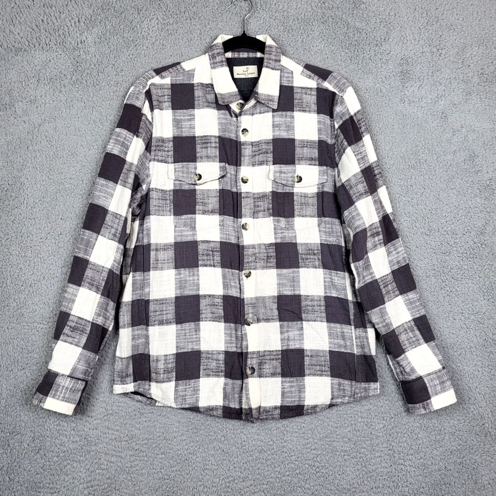 Marine Layer Marine Layer Button-Up Plaid Flannel Shirt S Regular Men Gray Cotton Long Sleeve, Lined, Casual, Vintage No, 42 in Chest, 42 in Chest (Regular) Size US S / EU 44-46 / 1 - 2 Thumbnail