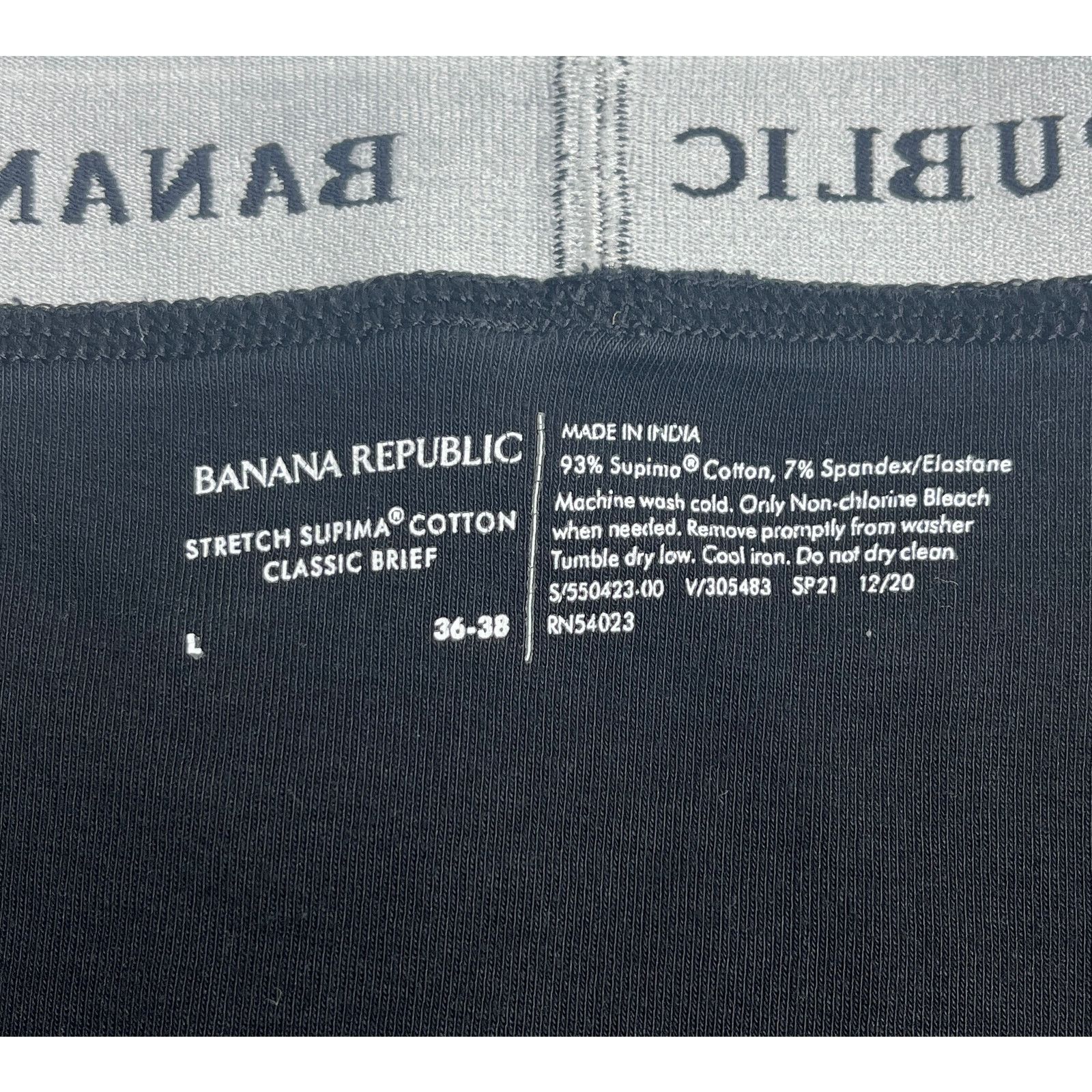 Banana Republic 4-21 BANANA REPUBLIC Men's Classic Bikini Brief Black Large Size ONE SIZE - 4 Thumbnail