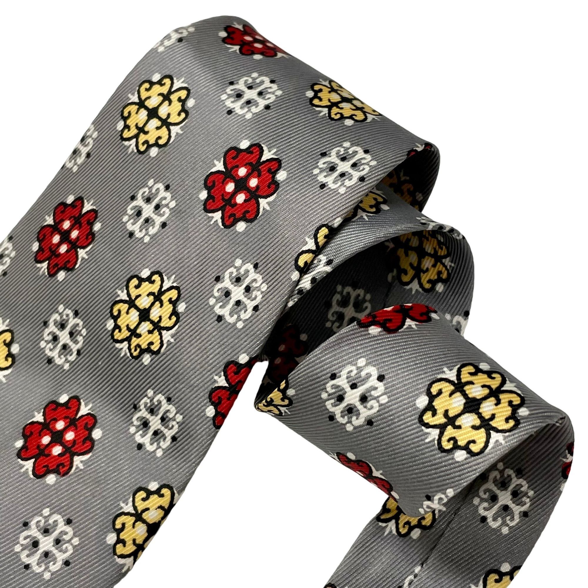 Other Vtg Silver ROCKABILLY SWING Red ATOMIC Geometric Tie Size ONE SIZE - 3 Thumbnail
