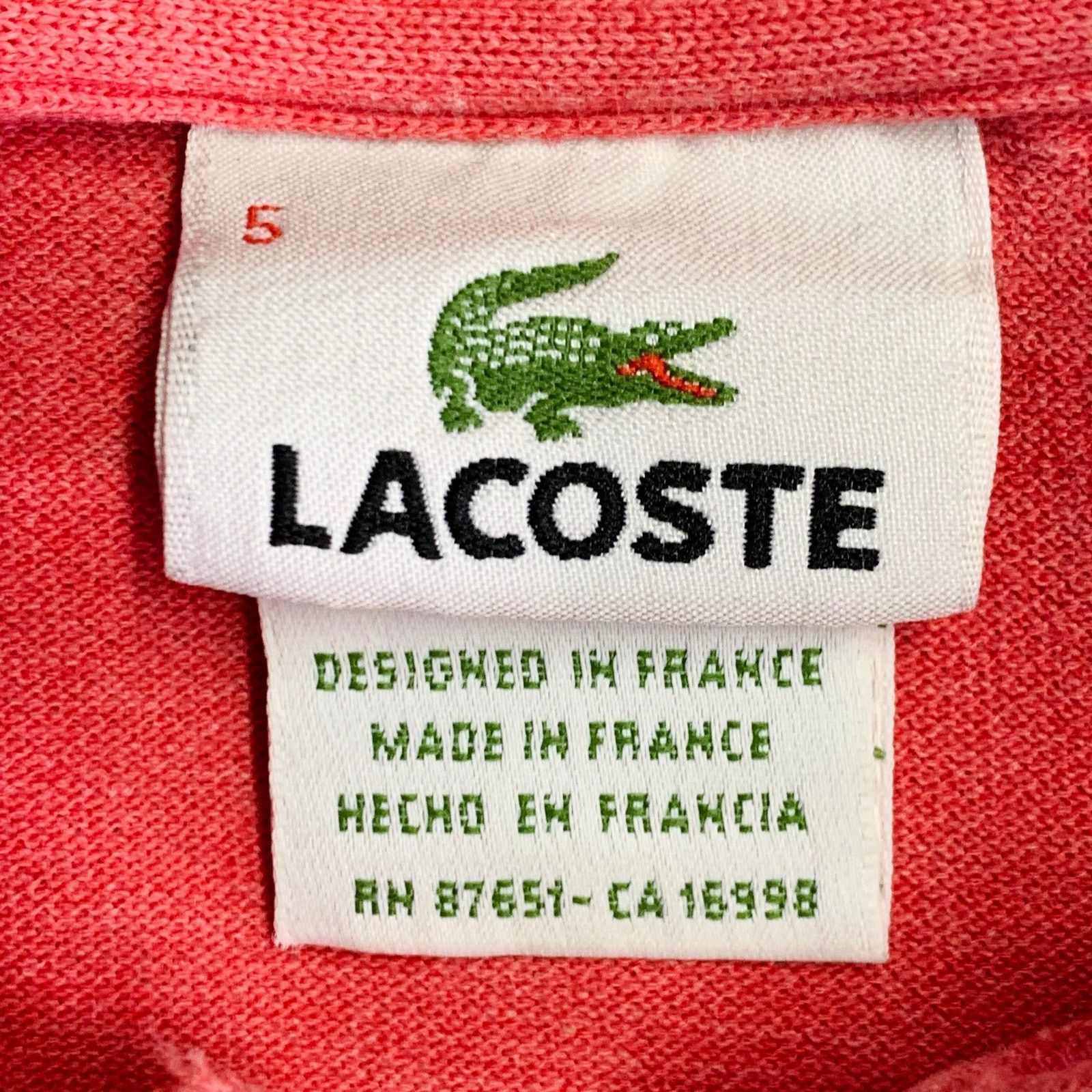 Lacoste LACOSTE Size XL Red Coral Cotton Short Sleeve Polo Size US XL / EU 56 / 4 - 6 Thumbnail