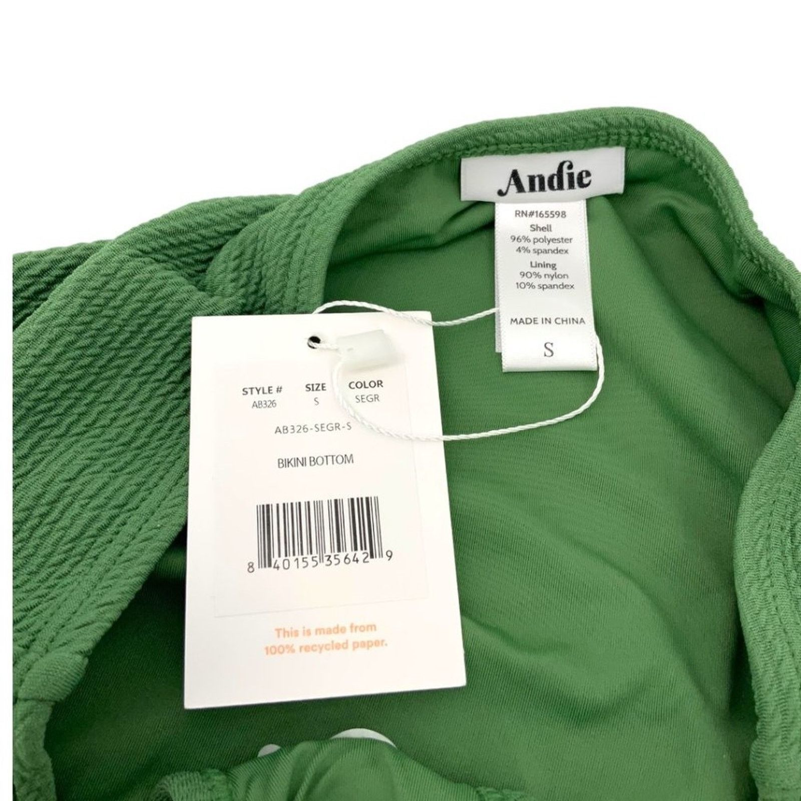 Other Andie Swim Bikini Bottom Ripple Sea Green Small NWT $55 MSRP Size ONE SIZE - 3 Thumbnail