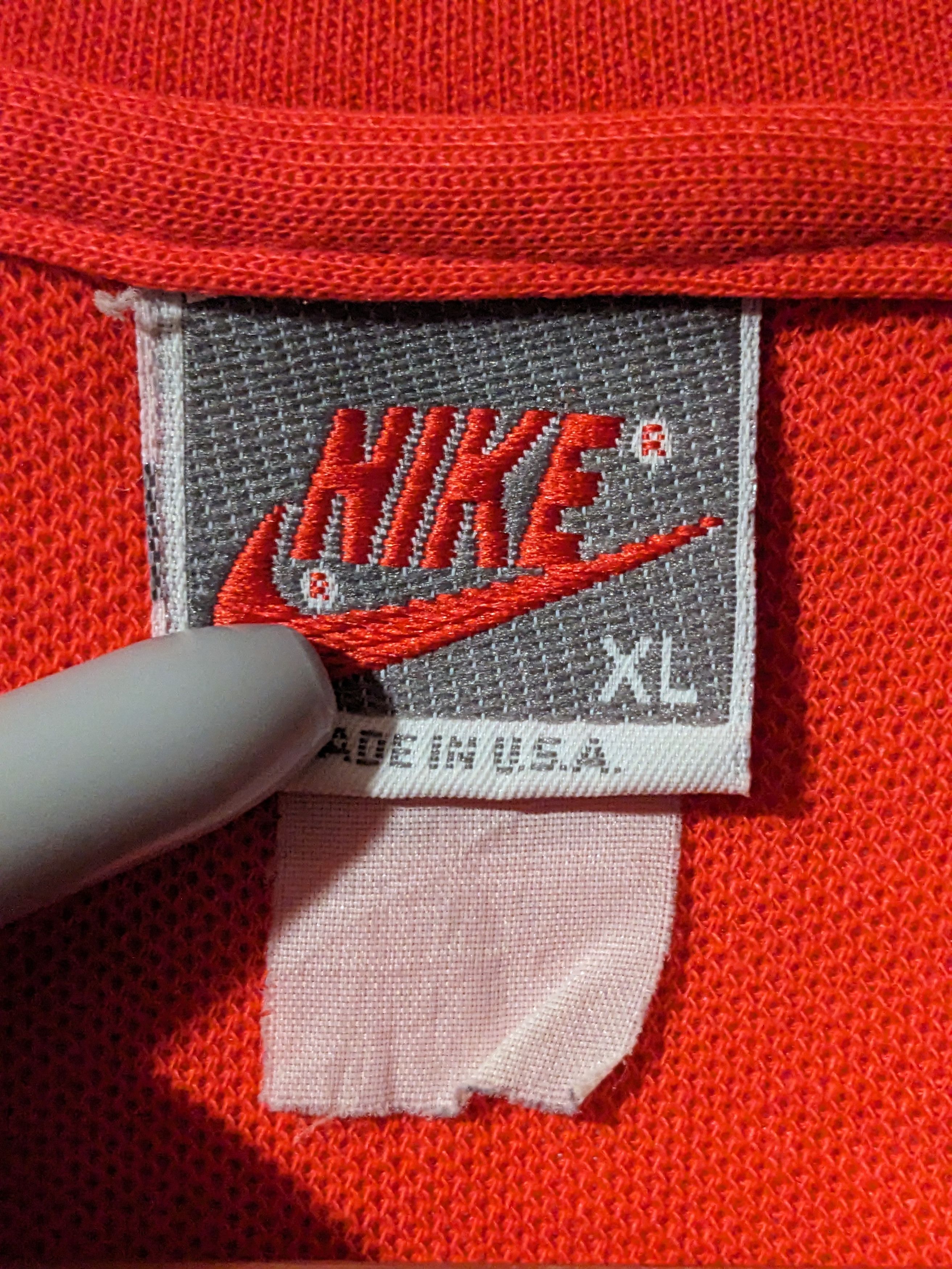 Nike × Vintage Vintage 90s Nike Swoosh Logo X-Large Red Pink Zip Up Sweater Size US XL / EU 56 / 4 - 3 Thumbnail
