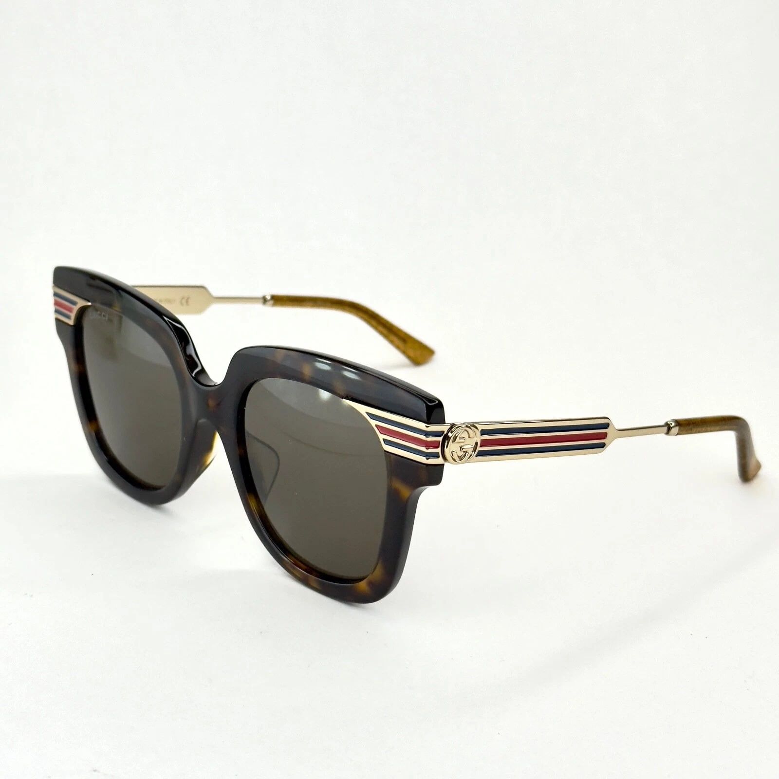 Gucci GUCCI GG0281S WEB 0281 Gold Brown Metal Sunglasses 002 Size ONE SIZE - 6 Thumbnail