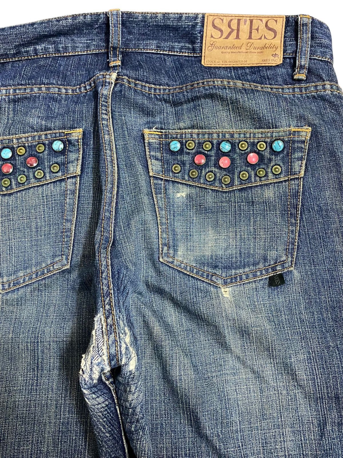 Japanese Brand Vintage Project SRS Rhinestone Avant Garde Style Jeans Size US 34 / EU 50 - 11 Thumbnail