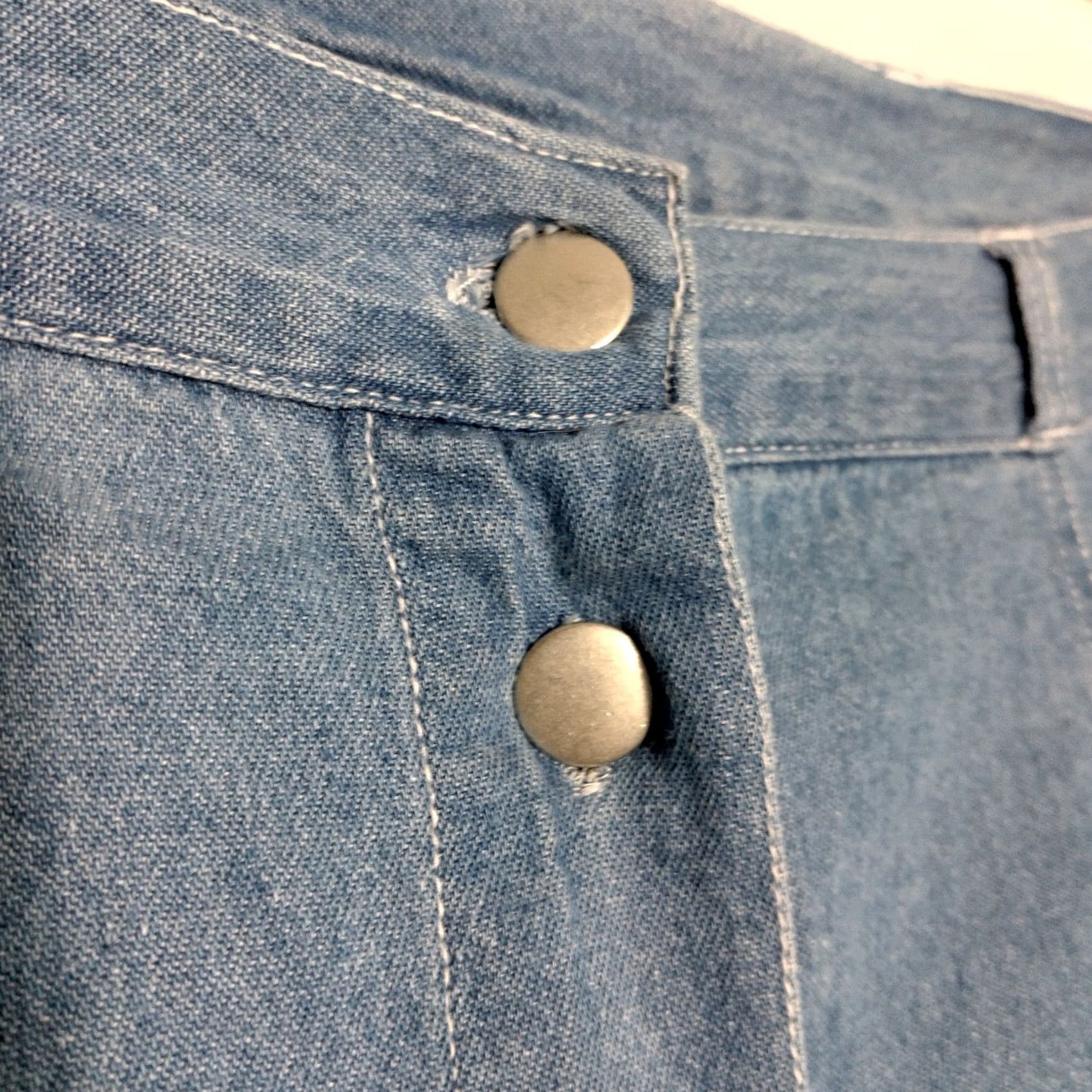Denime Denim Republic Skirt Long Blue Chambray Button Front Vintage Modest Women L Size Size 36" / US 14 / IT 50 - 7 Thumbnail