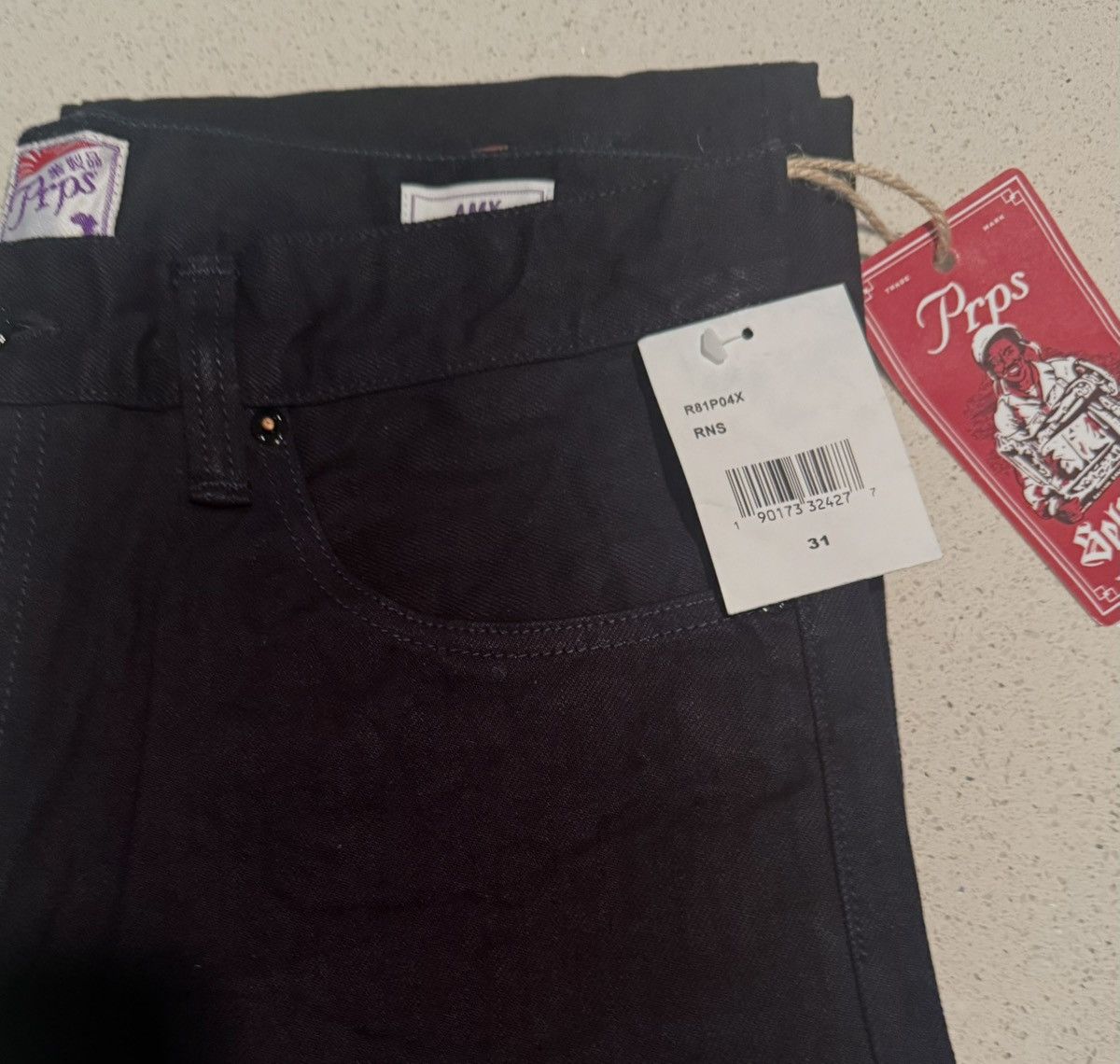 Prps PRPS AMX natural indigo/black jean- high rise tapered Size 31" - 1 Thumbnail