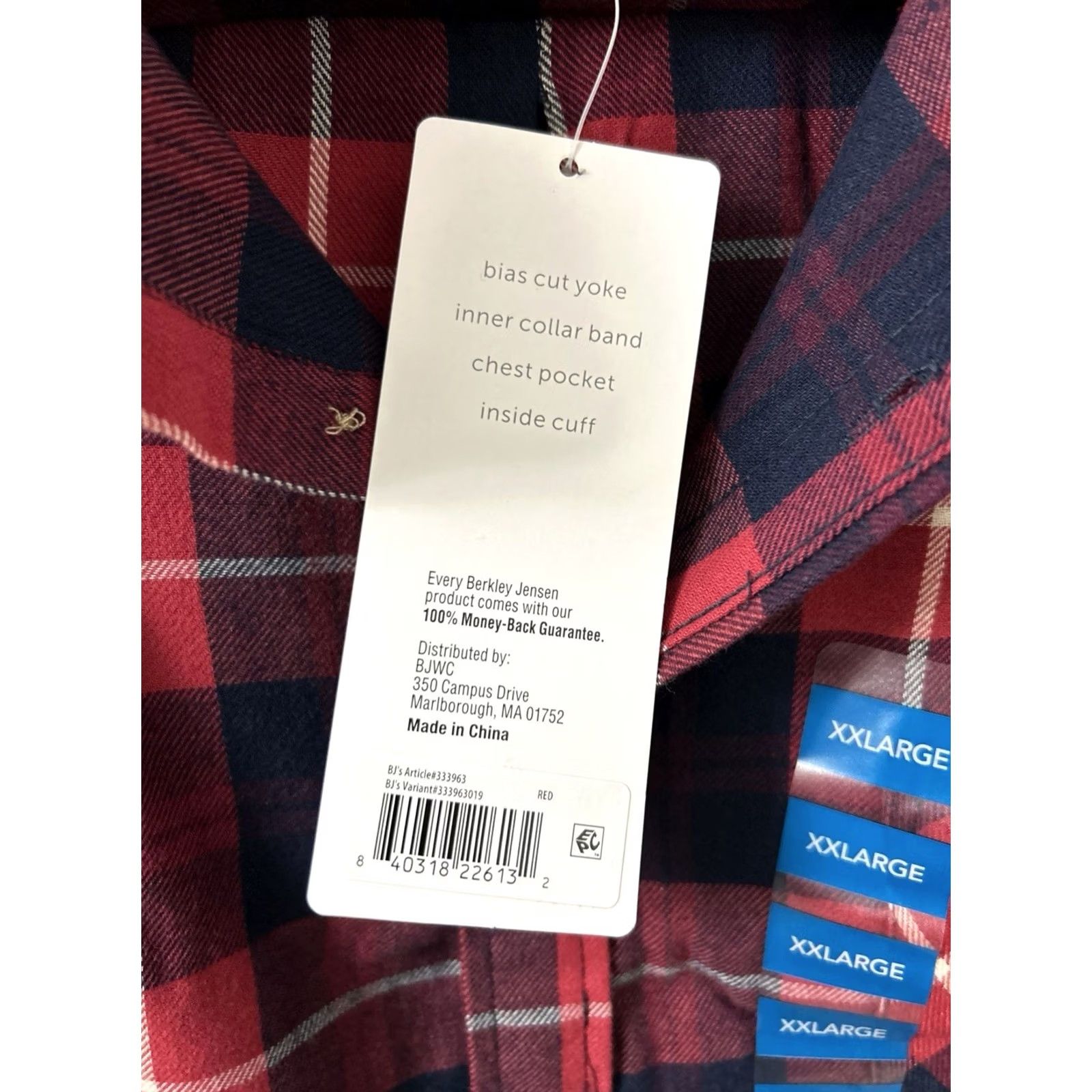 Vintage VINTAGE Berkley Jensen Shirt Mens 2XL Red Plaid Button-Down Long Sleeve NWT Size US XXL / EU 58 / 5 - 6 Thumbnail
