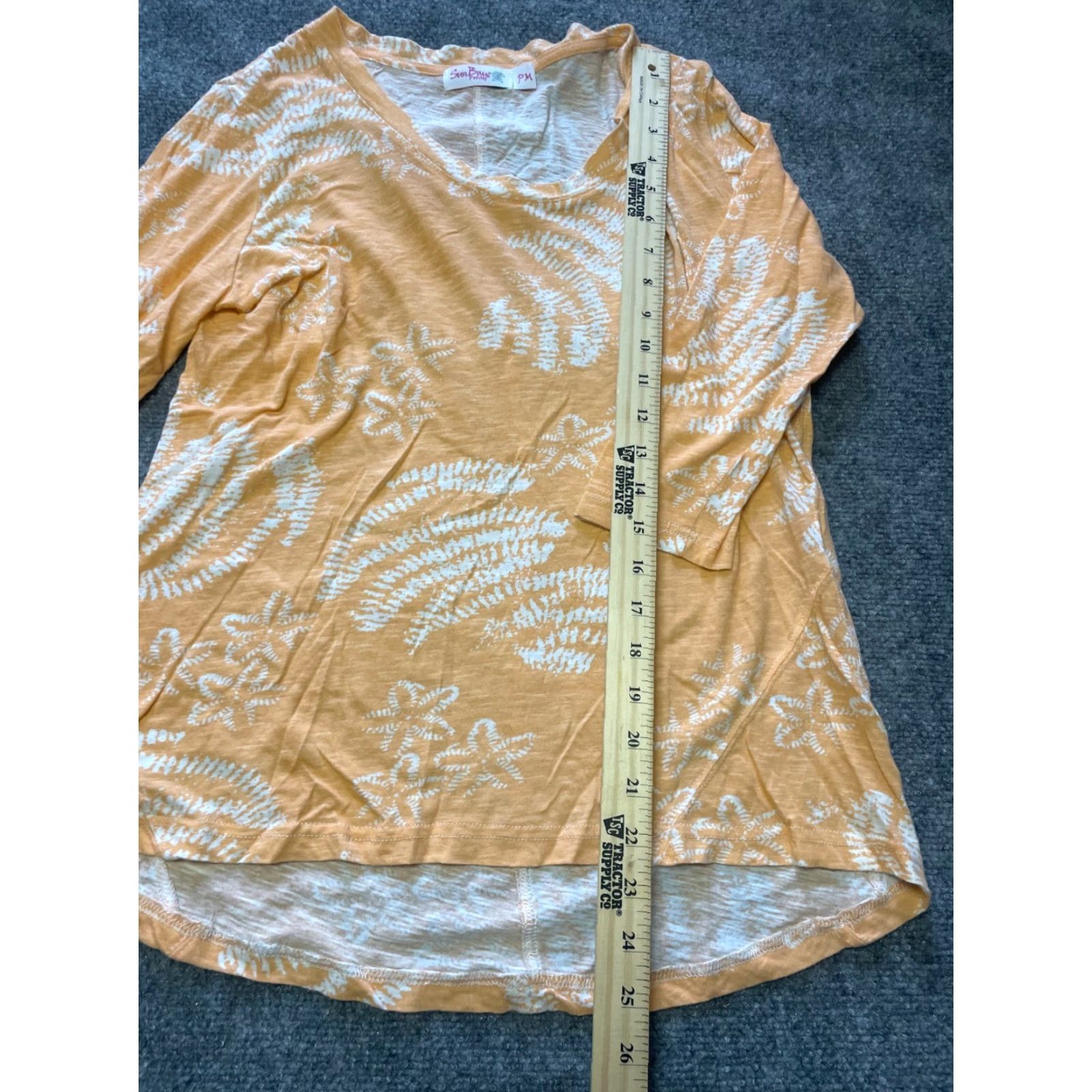 Vintage VINTAGE Sun Bay Top Womens P M Petite Medium Orange Long Sleeve Beach Theme Lightweight Womens Size M / US 6-8 / IT 42-44 - 3 Thumbnail