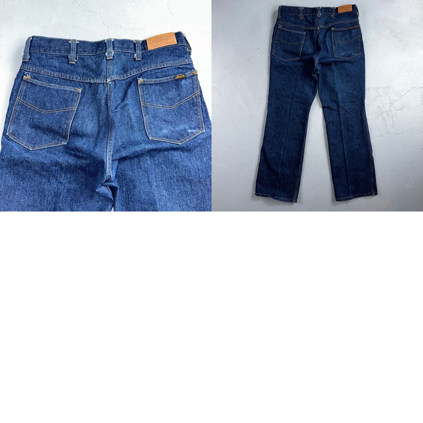 Sears VTG Sears Roebucks Jeans 34x30 Mens USA Rockabilly Dark Denim Blue 70s Cowboy Logo Retro Straight Jeans Mens Size US 34 / EU 50 - 11 Thumbnail