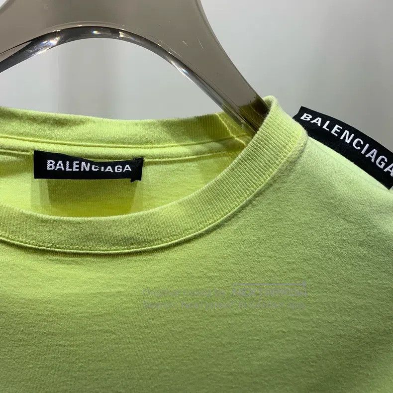 Balenciaga Balenciaga Fluorescent Yellow Logo Short-Sleeve Size US S / EU 44-46 / 1 - 2 Thumbnail