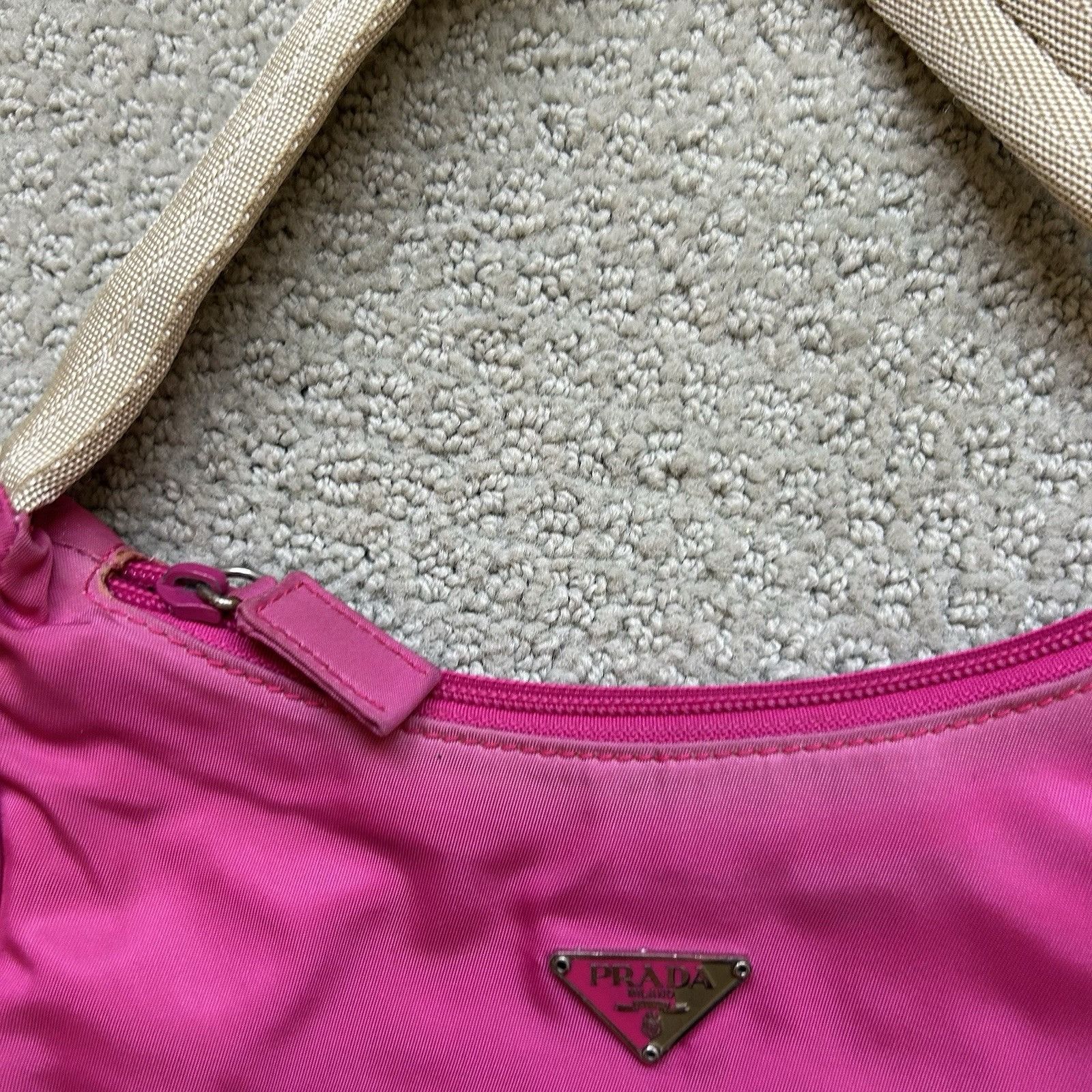 Prada Authentic Prada Pink Nylon Tessuto Messenger Mini Hobo Bag Y Size ONE SIZE - 3 Thumbnail