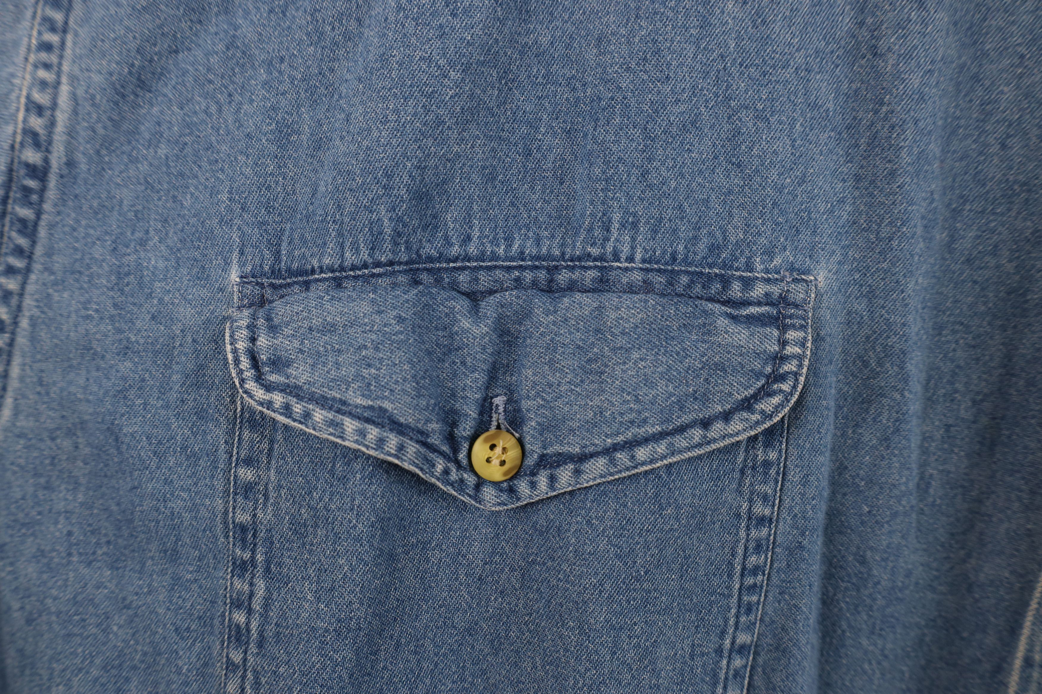 Vintage Vintage 90s Y2K Streetwear Denim Jean Collared Button Shirt Size US XXL / EU 58 / 5 - 5 Thumbnail
