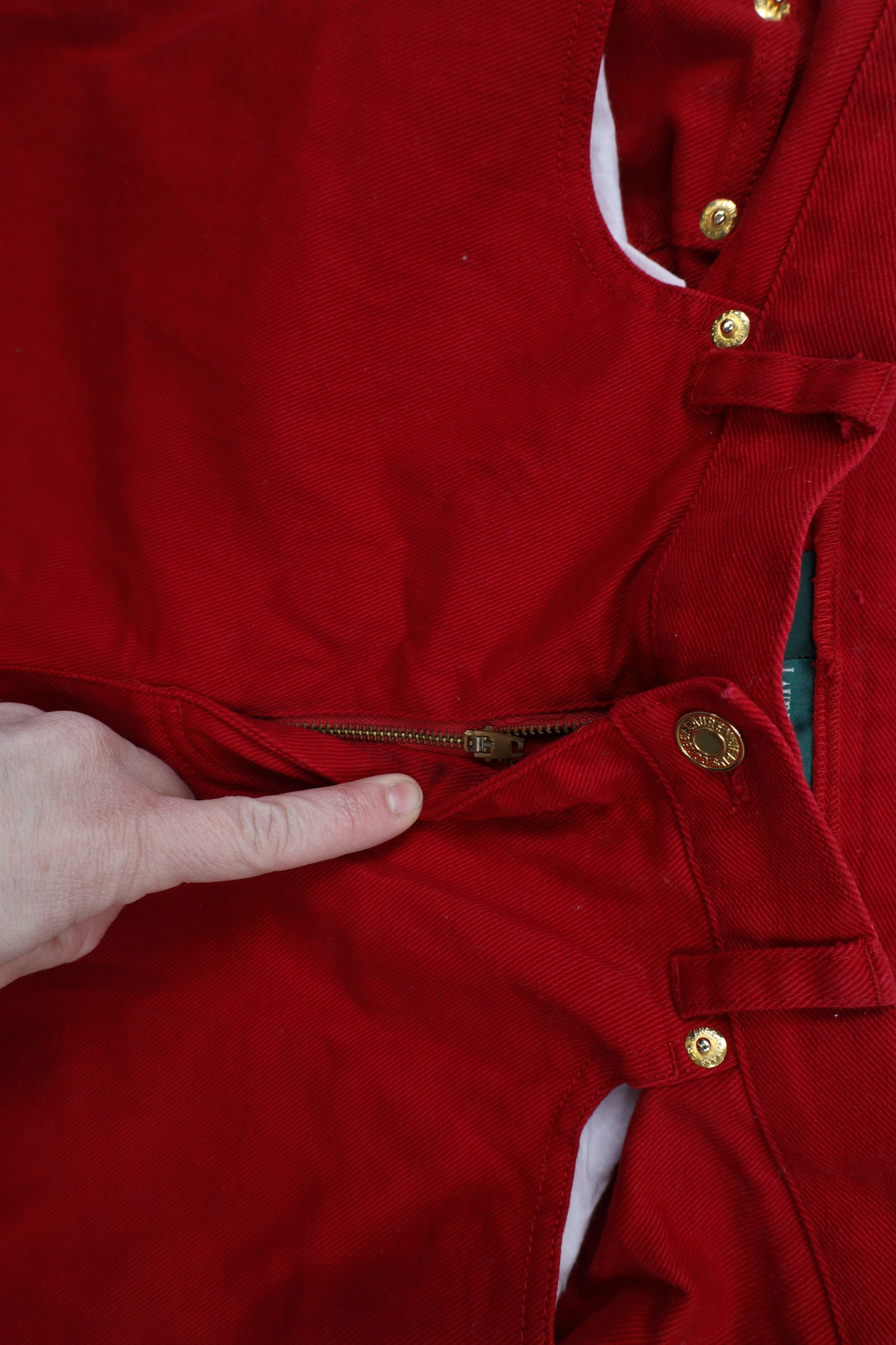 Ralph Lauren × Vintage Vintage 90s Ralph Lauren Straight Leg Denim Jeans Red Size 28" / US 6 / IT 42 - 7 Thumbnail