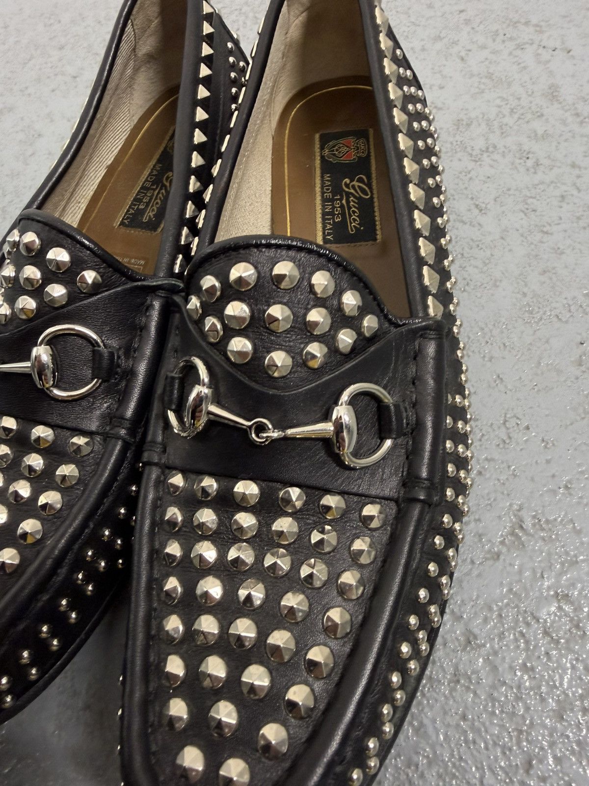 Gucci Gucci Horsebit 1953 Studded Leather Loafers Size US 7 / IT 37 - 4 Thumbnail