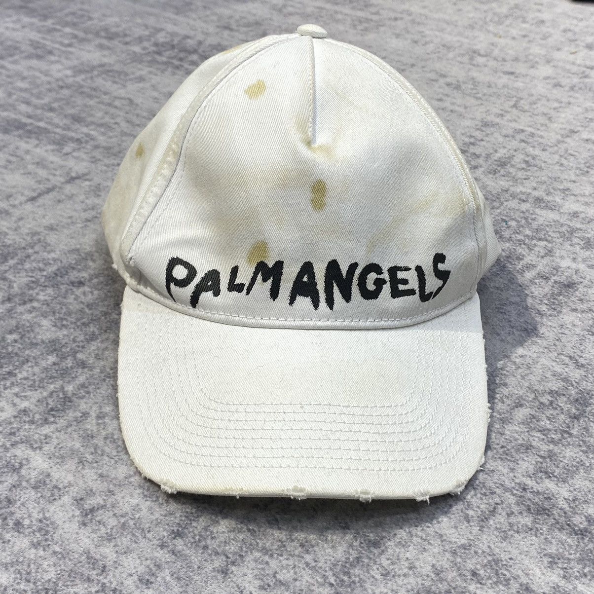 Palm Angels PALM ANGELS Logo Detailed Baseball Hat WHITE Size ONE SIZE - 1 Thumbnail