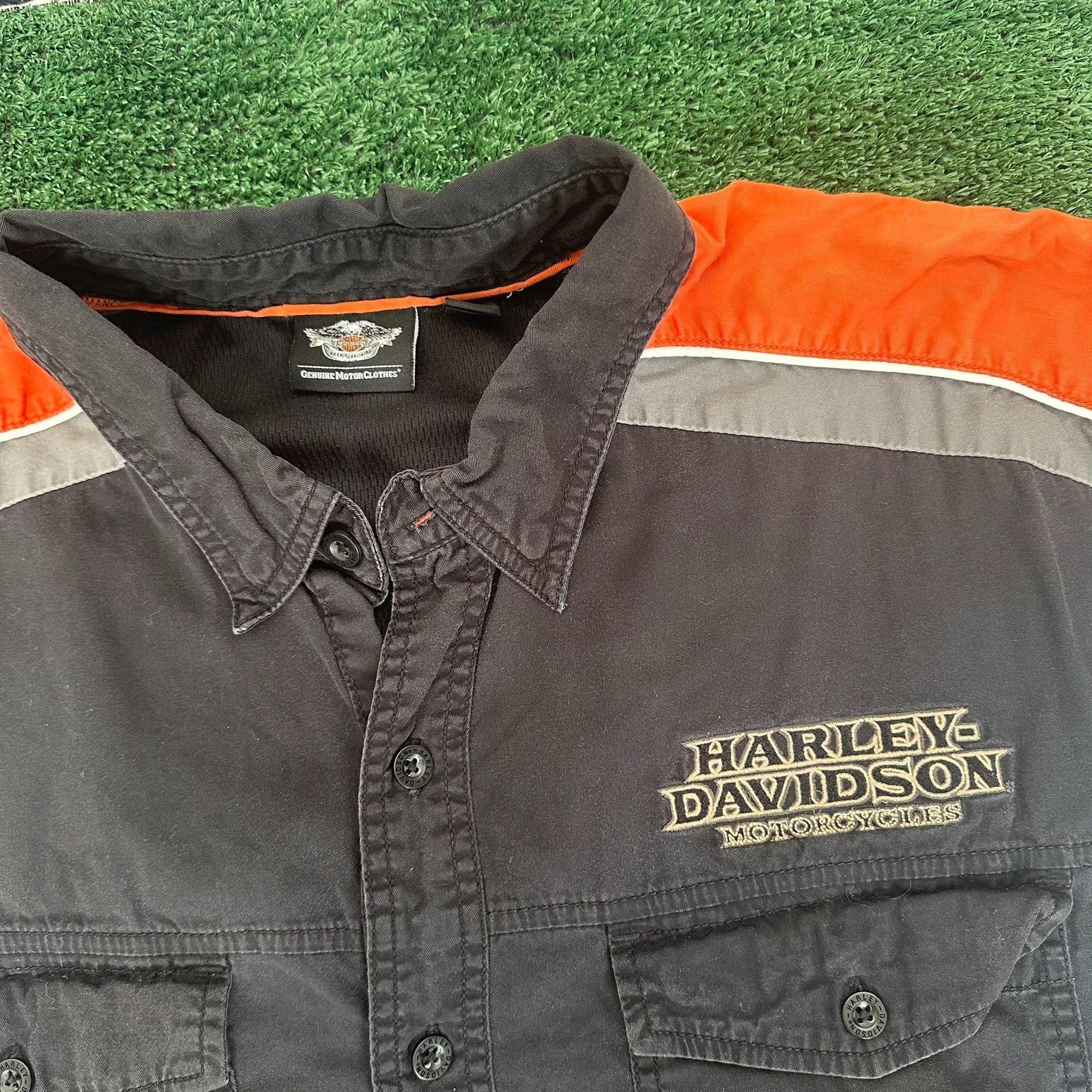 Harley Davidson Vintage Y2K Harley Davidson Flame Shirt Moto Biker Grunge Bl Size US XXL / EU 58 / 5 - 3 Thumbnail