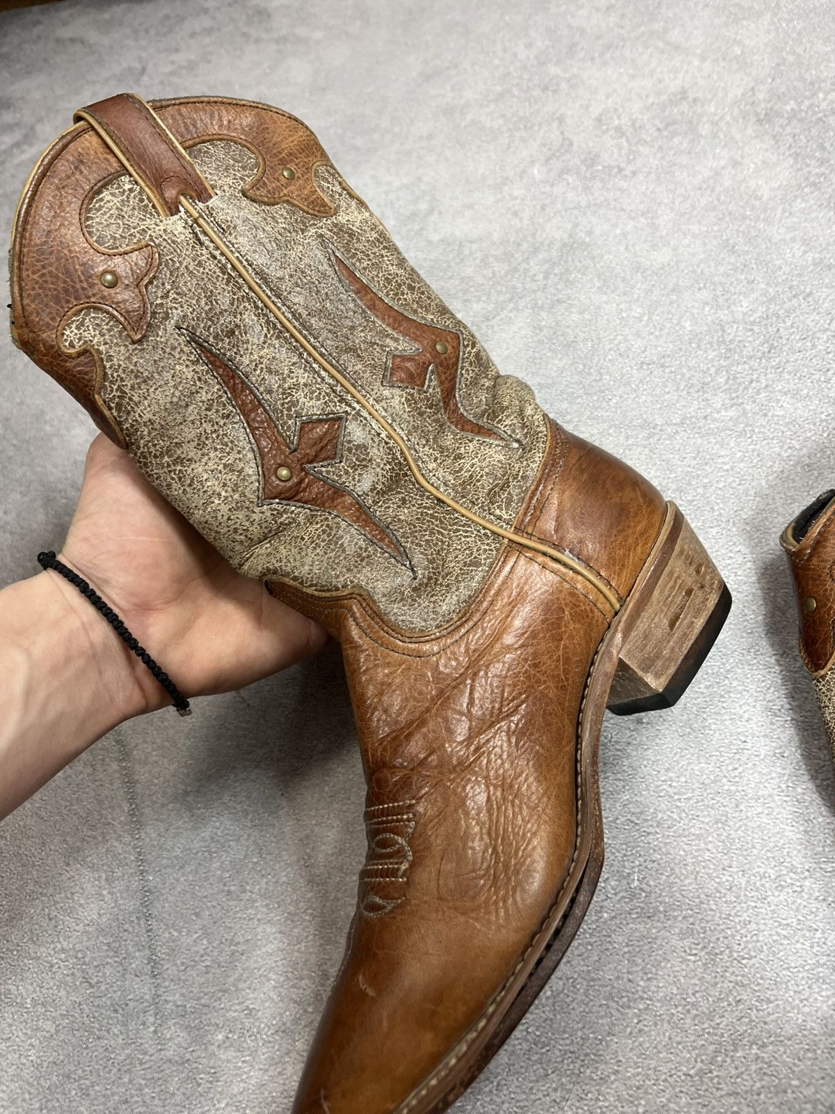 Other MOTO WESTERN GUIDI BUFFALO STYLE LEATHER BOOTS 90s Size US 9 / EU 42 - 6 Thumbnail