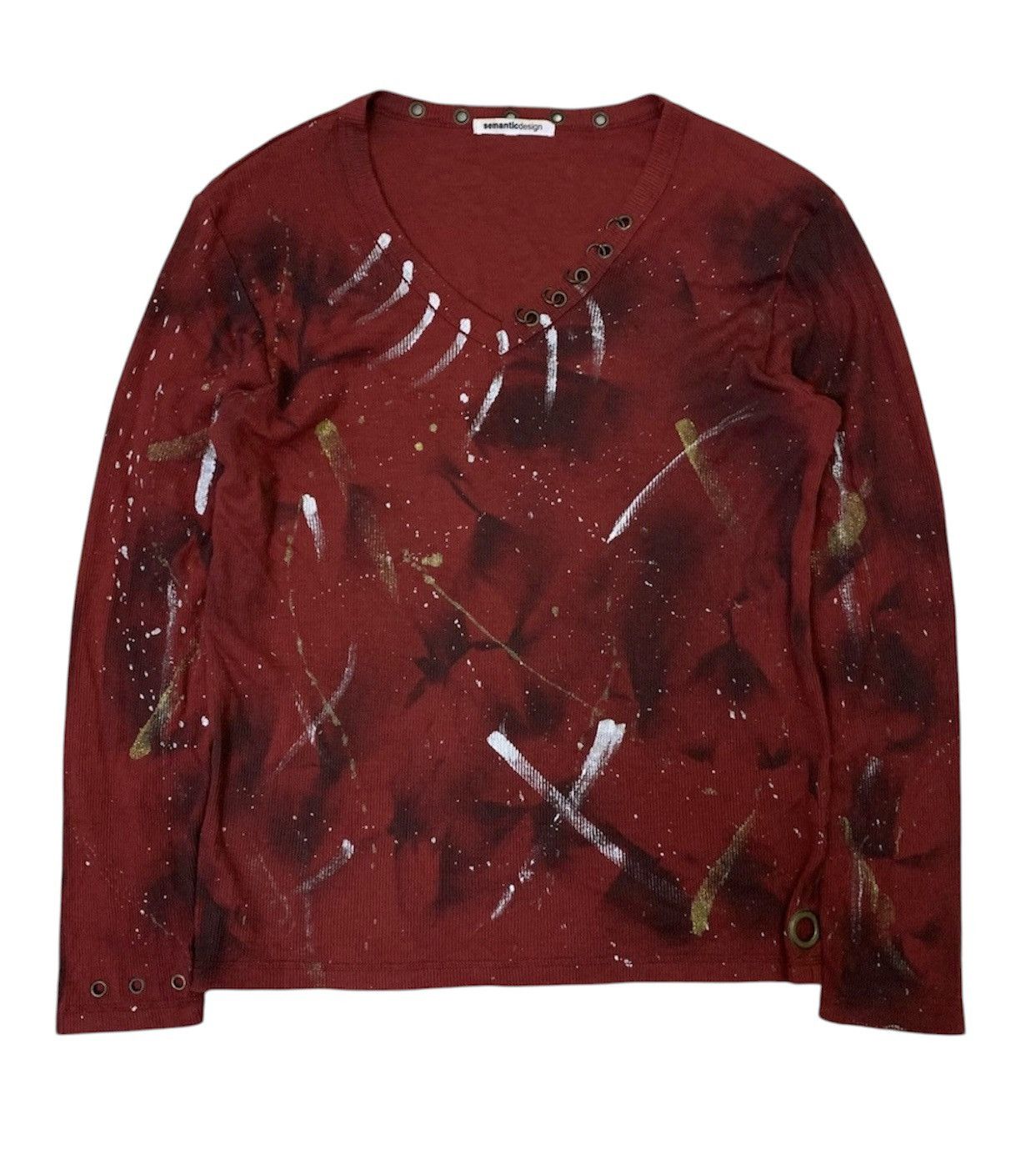 semanticdesign 💥Vtg Japanese Semantic design Painted Punk Shirt Size M / US 6-8 / IT 42-44 - 3 Thumbnail