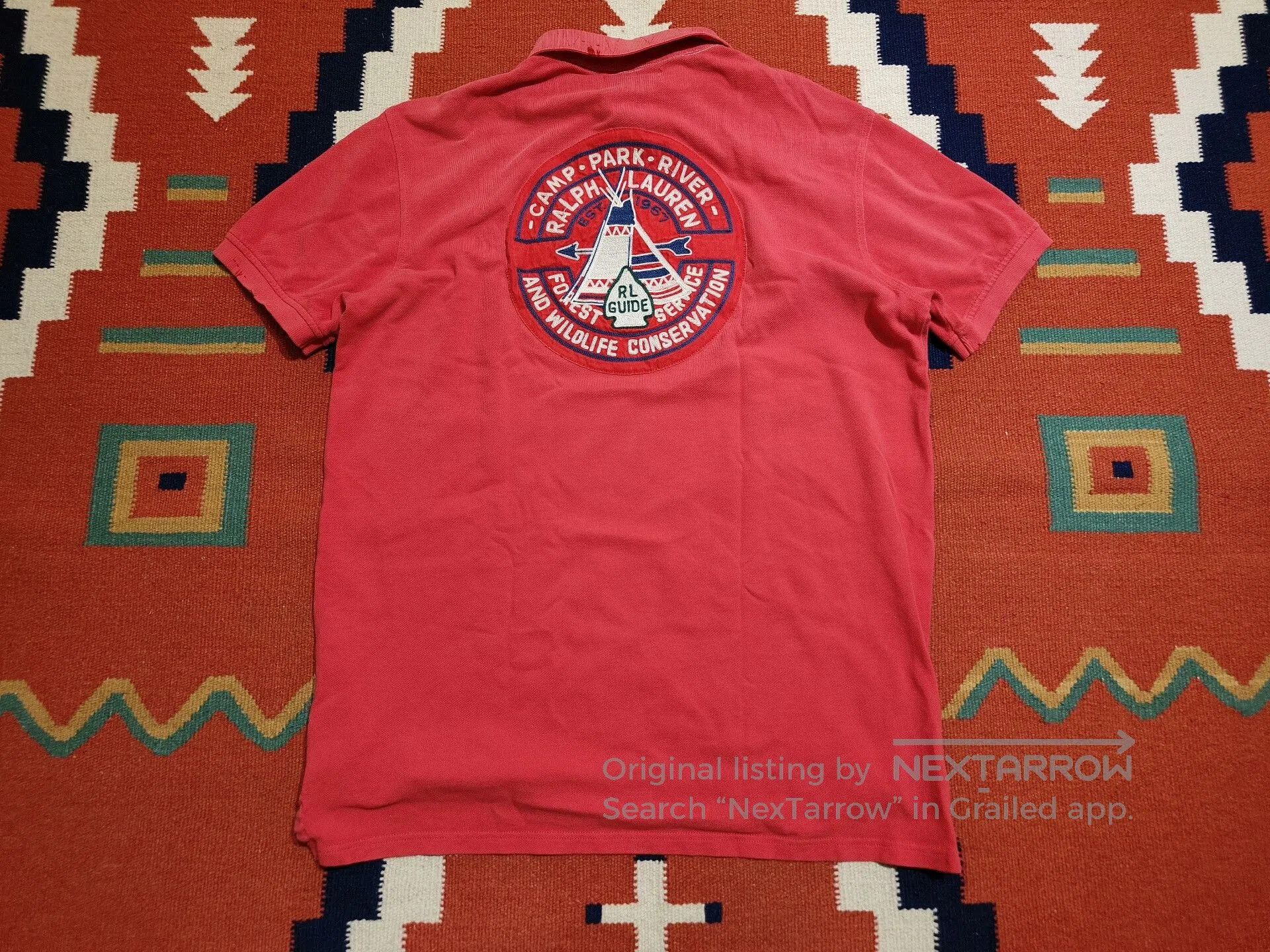 RRL Ralph Lauren RRL Navajo Embroidered Short Sleeve Polo. Size US L / EU 52-54 / 3 - 1 Thumbnail