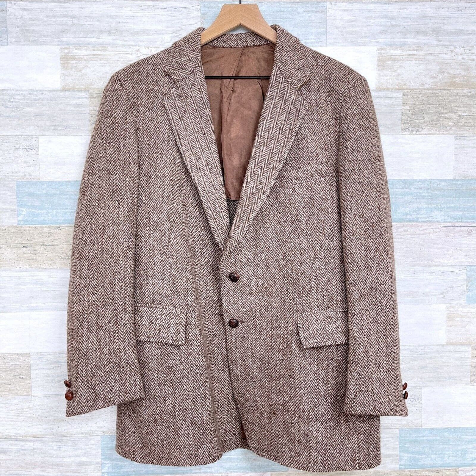 Veste En Tweed Harris Vintage Marron Pour Homme - Dunn & Co Taille 44