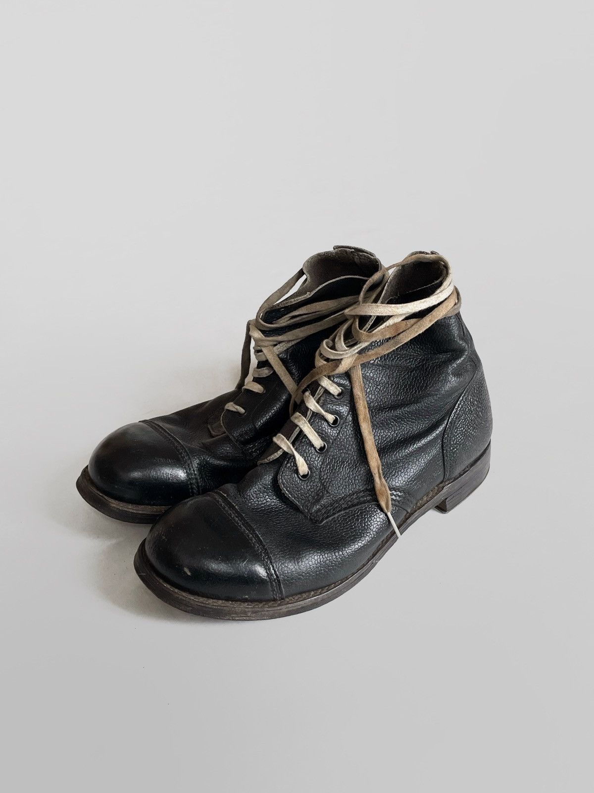 image of Archival Clothing x Combat Boots Vintage T&h Bros 1990 Leather/silver Boots Guidi Style in Black