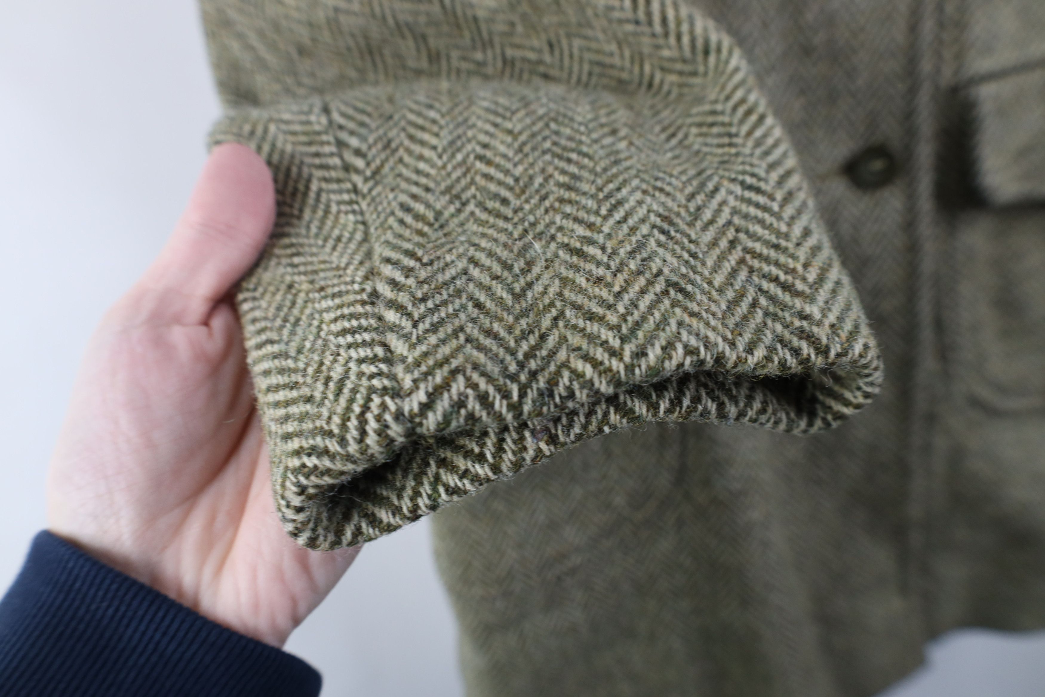 Vintage Vintage 50s Rockabilly Herringbone Coat Jacket Green USA Size L / US 10 / IT 46 - 5 Thumbnail