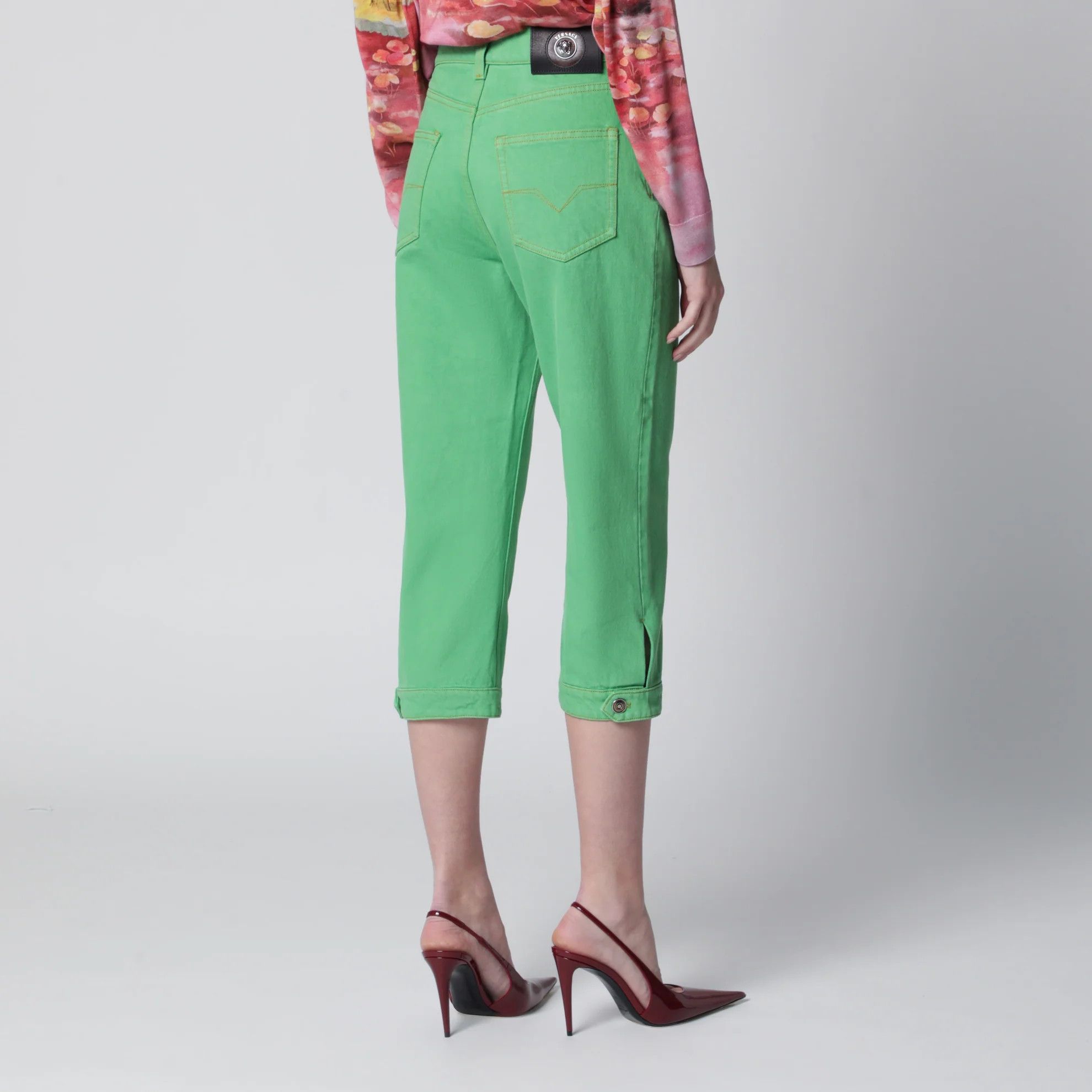 Versace o1d2blof0426 Capri Jeans in Green Size 27" / US 4 / IT 40 - 4 Thumbnail
