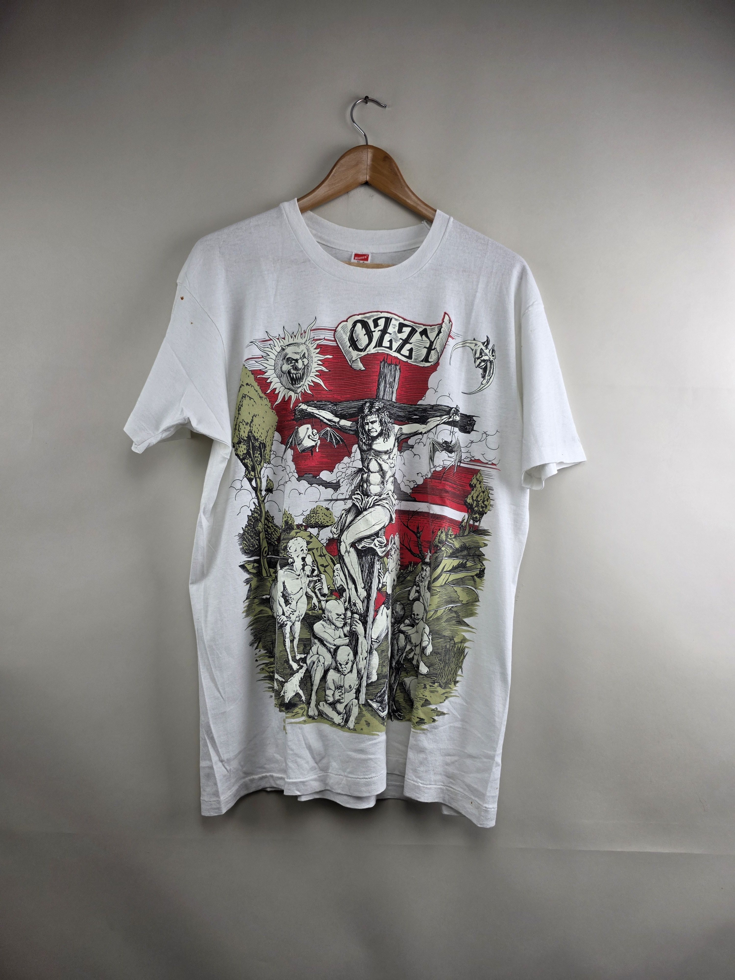 Band Tees × Ozzy Osbourne × Vintage 1991 Ozzy Osbourne Jesus Christ XL 21.5" 29" Size US XL / EU 56 / 4 - 10 Thumbnail