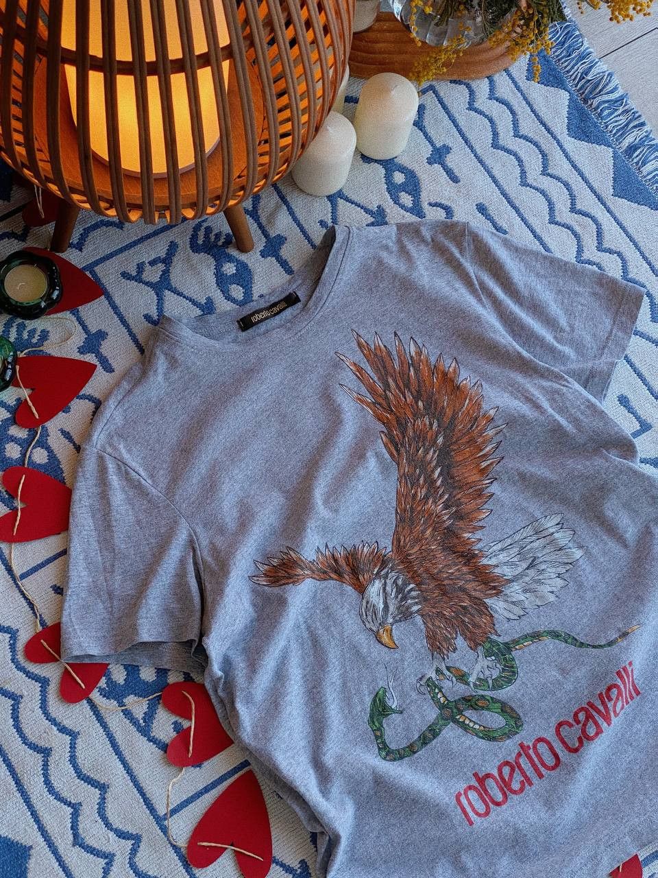 Roberto Cavalli Roberto Cavalli T-Shirt Grey Eagle Graphic Y2K Size M / US 6-8 / IT 42-44 - 5 Thumbnail
