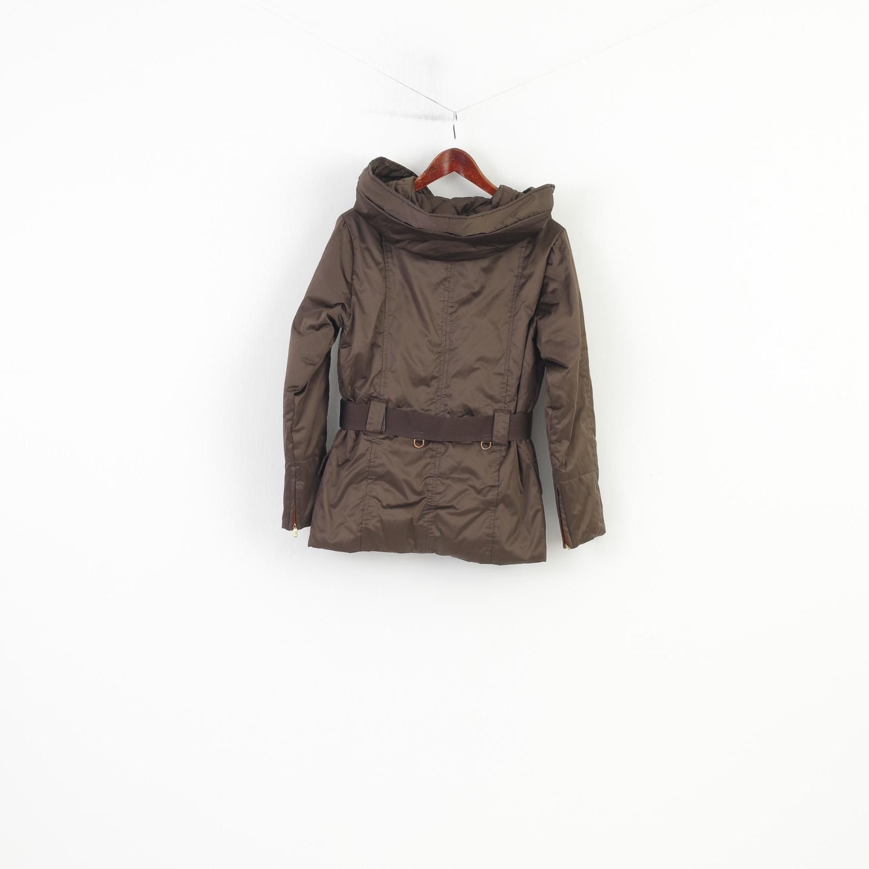 Zara Zara Woman M Jacket Brown Padded Shiny Belted Warm 3678 Size M / US 6-8 / IT 42-44 - 7 Thumbnail