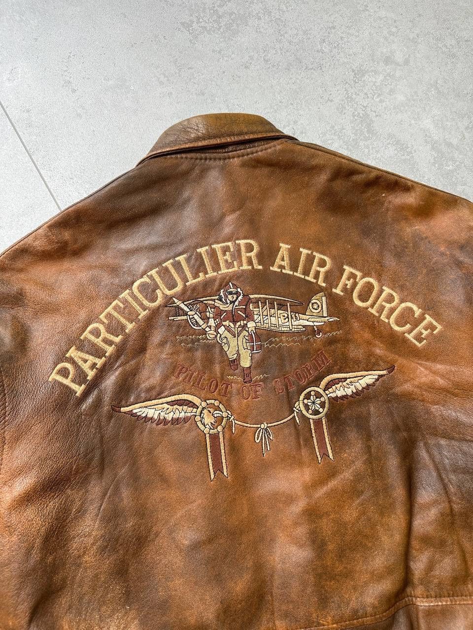 Vintage Vintage PARTICULIER AIR FORCE Leather Aviator Bomber Jacket Size US L / EU 52-54 / 3 - 2 Thumbnail