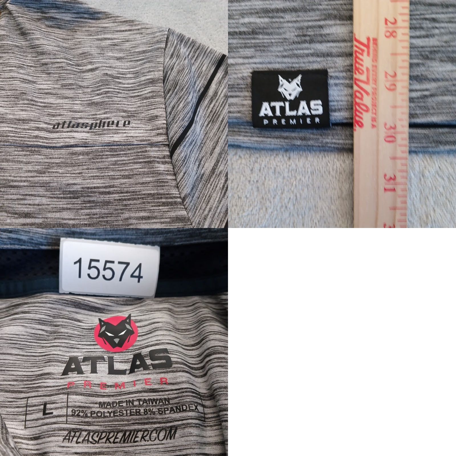 Vintage Atlas Polo Shirt Mens Large Gray Striped Short Sleeve Size US L / EU 52-54 / 3 - 8 Thumbnail