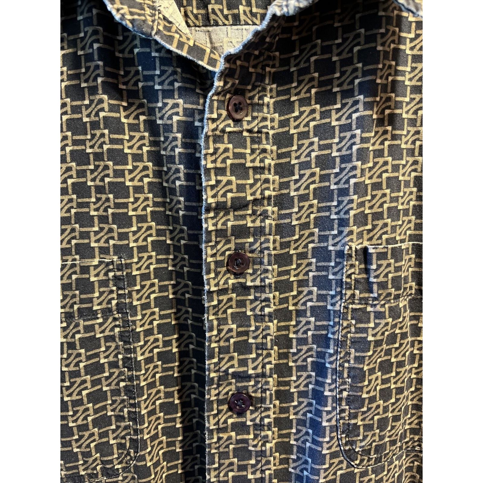 Other Knightsbridge VTG Shirt Mens L Navy Geometric Button Cotton Size US L / EU 52-54 / 3 - 5 Thumbnail
