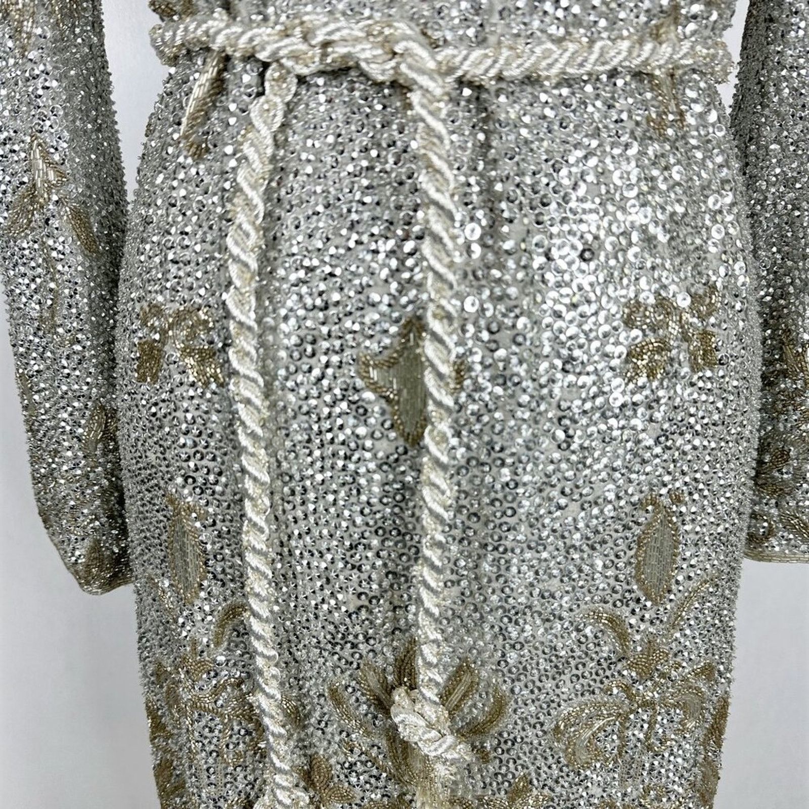 Marchesa Marchesa Couture 2010 Beaded Sequin Silver Gold Tunic Dress Size S / US 4 / IT 40 - 4 Thumbnail