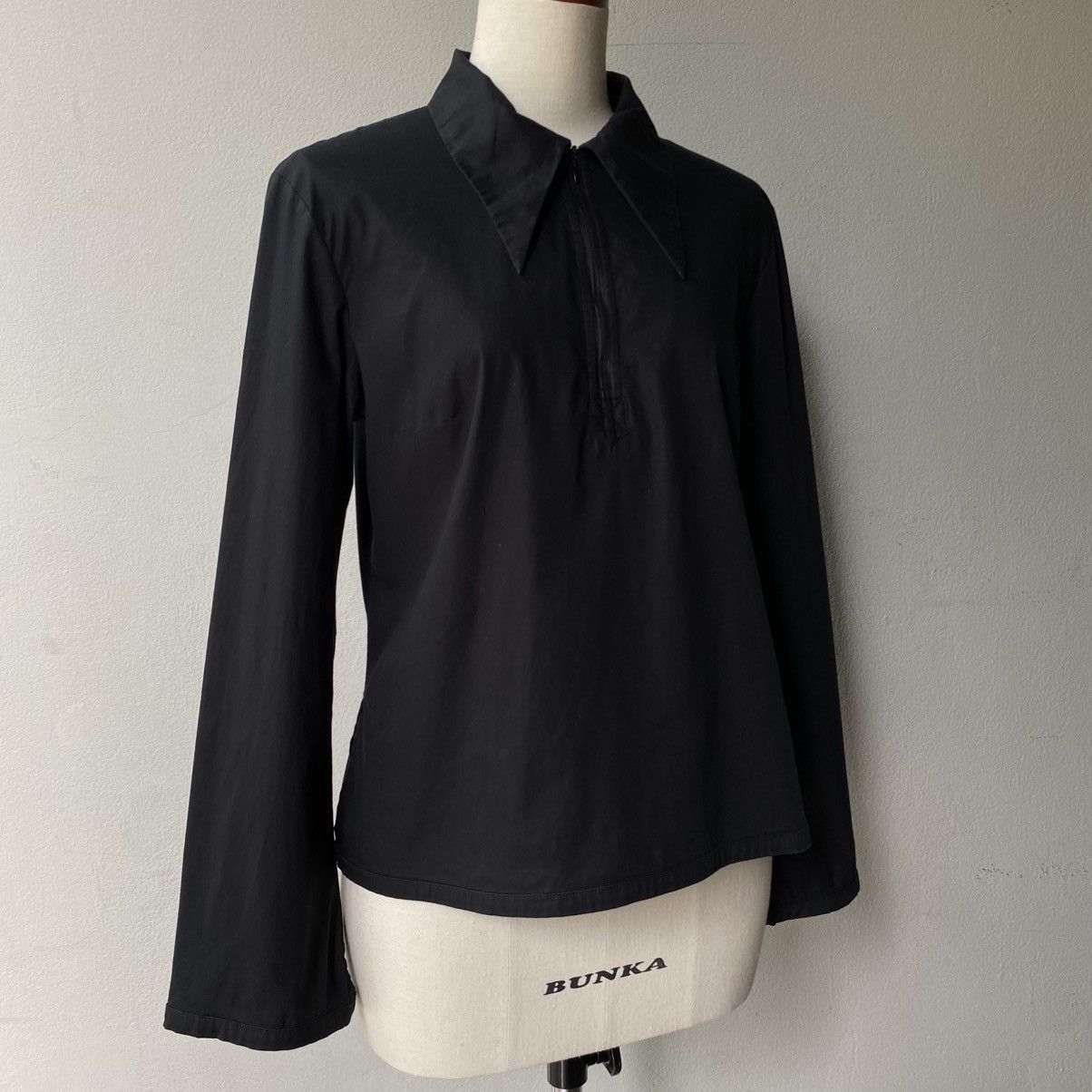 Cop Copine COP. COPINE Black Zip-Collar Blouse Size XS / US 0-2 / IT 36-38 - 11 Thumbnail
