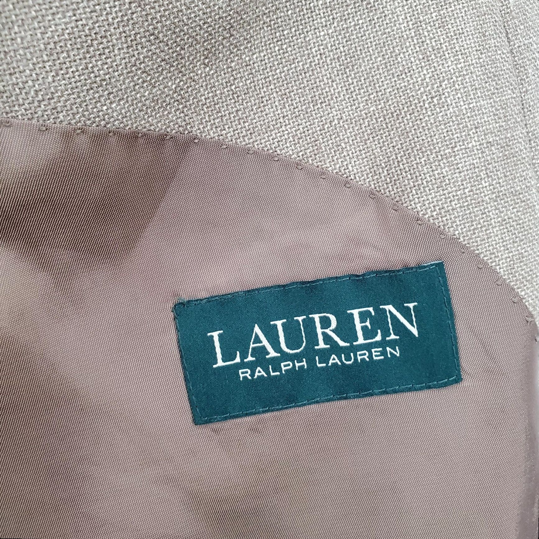 Ralph Lauren Lauren Ralph Lauren Sport Coat Mens 46R Beige Two-Button Linen Blend Blazer Blazer Business Wedding Blazer Mens Size 46R - 2 Thumbnail