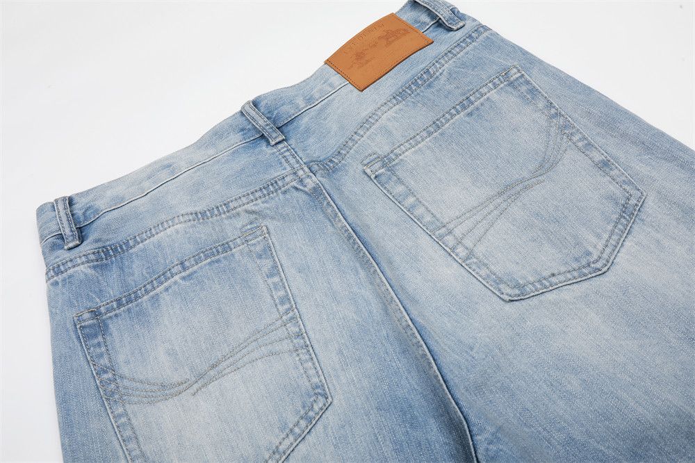 Vintage Light-Wash Gradient Distressed Flared Jeans Size US 32 / EU 48 - 4 Thumbnail