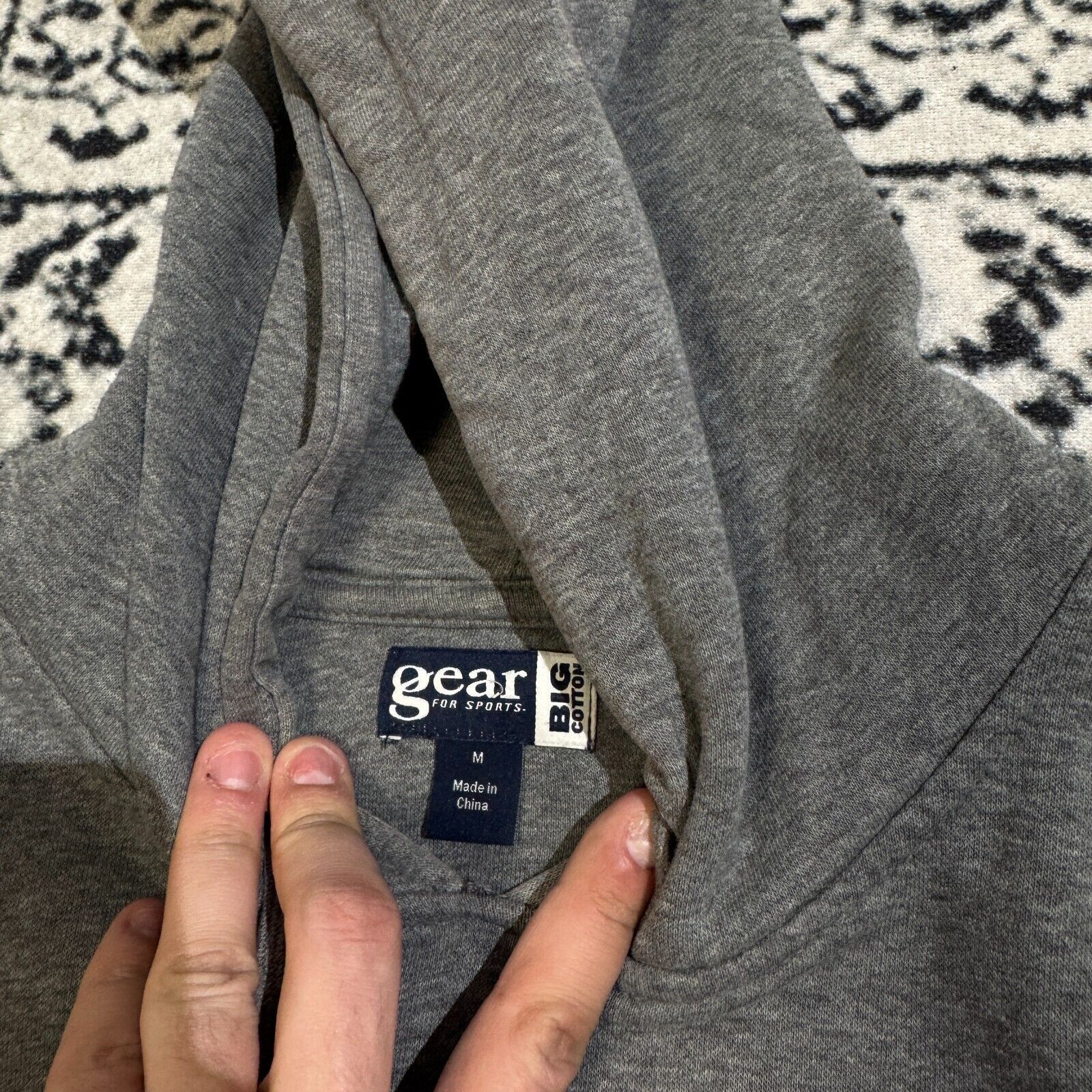 Vintage Vintage Unisex Grey Cotton Hoodie Size M Regular Fit Size US M / EU 48-50 / 2 - 6 Thumbnail