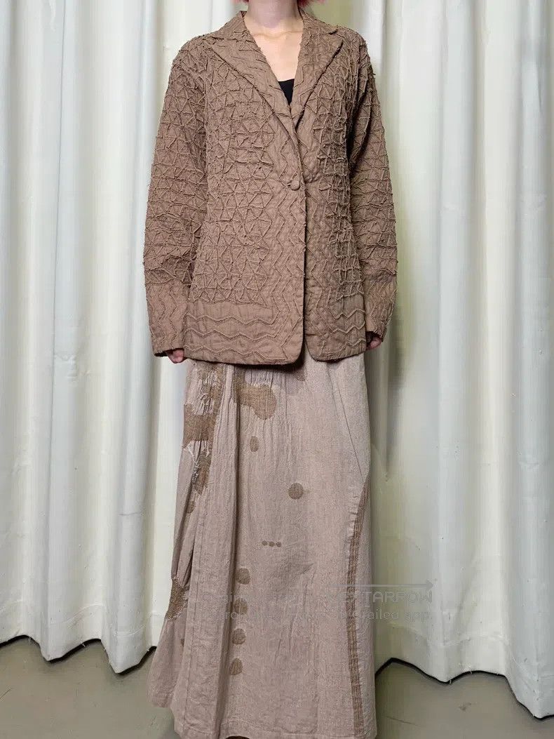 Issey Miyake Issey Miyake Geometric Cut-Out Embroidered Suit Jacket Size L / US 10 / IT 46 - 2 Thumbnail