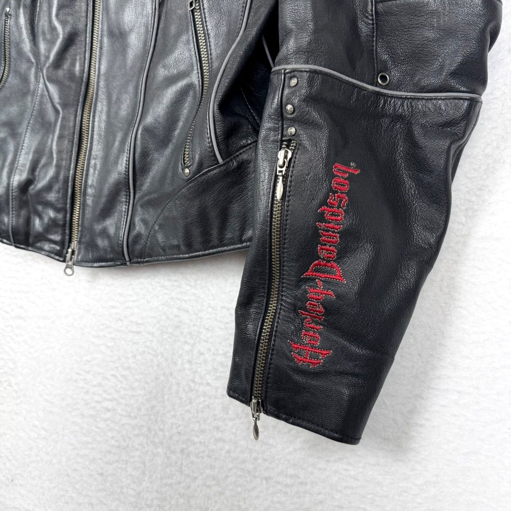 Harley Davidson Harley Davidson Road Angel Leather Motorcycle Jacket - Rare Y2K - Women's Large Size L / US 10 / IT 46 - 5 Thumbnail