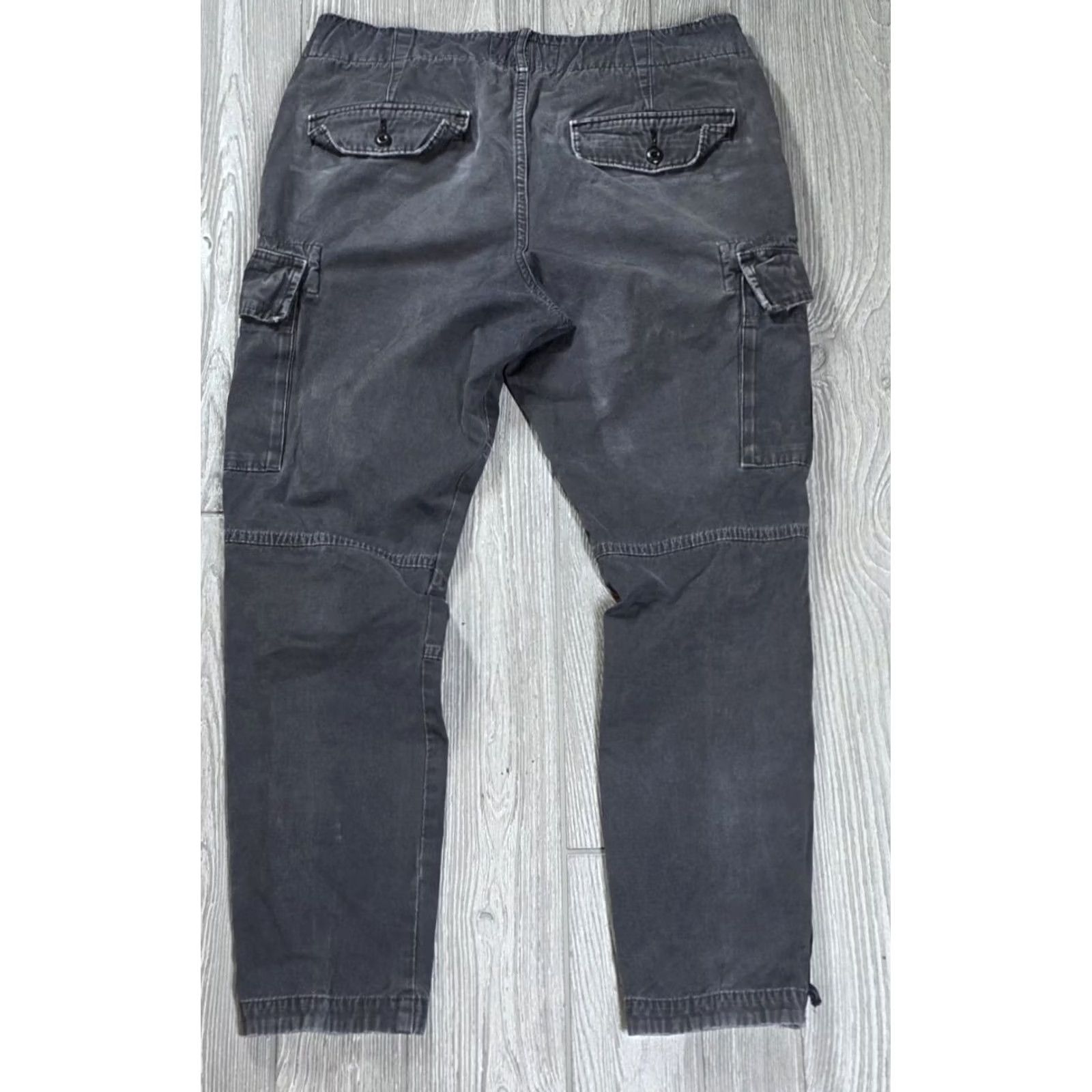 Abercrombie & Fitch Abercrombie & Fitch Slim Skinny Cargo Pants Men 32x28 Distress Fade Gray Canvas Cargo Pocket Zipper Button Embroidered Logo Size US 32 / EU 48 - 3 Thumbnail