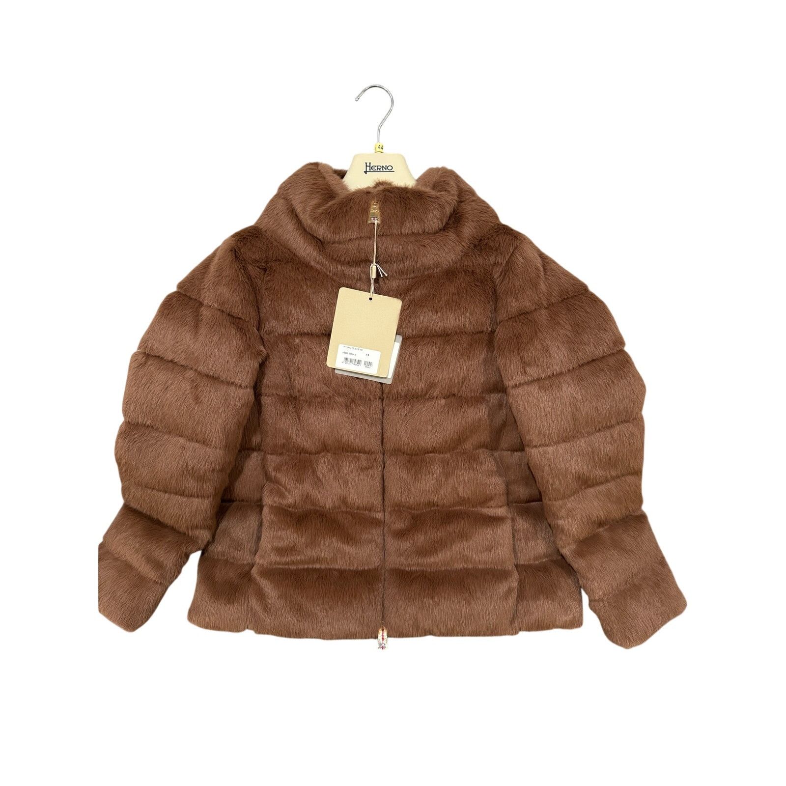 Herno Herno Faux Fur Padded Short Jacket Brown Size 44 NWT Size L / US 10 / IT 46 - 1 Thumbnail