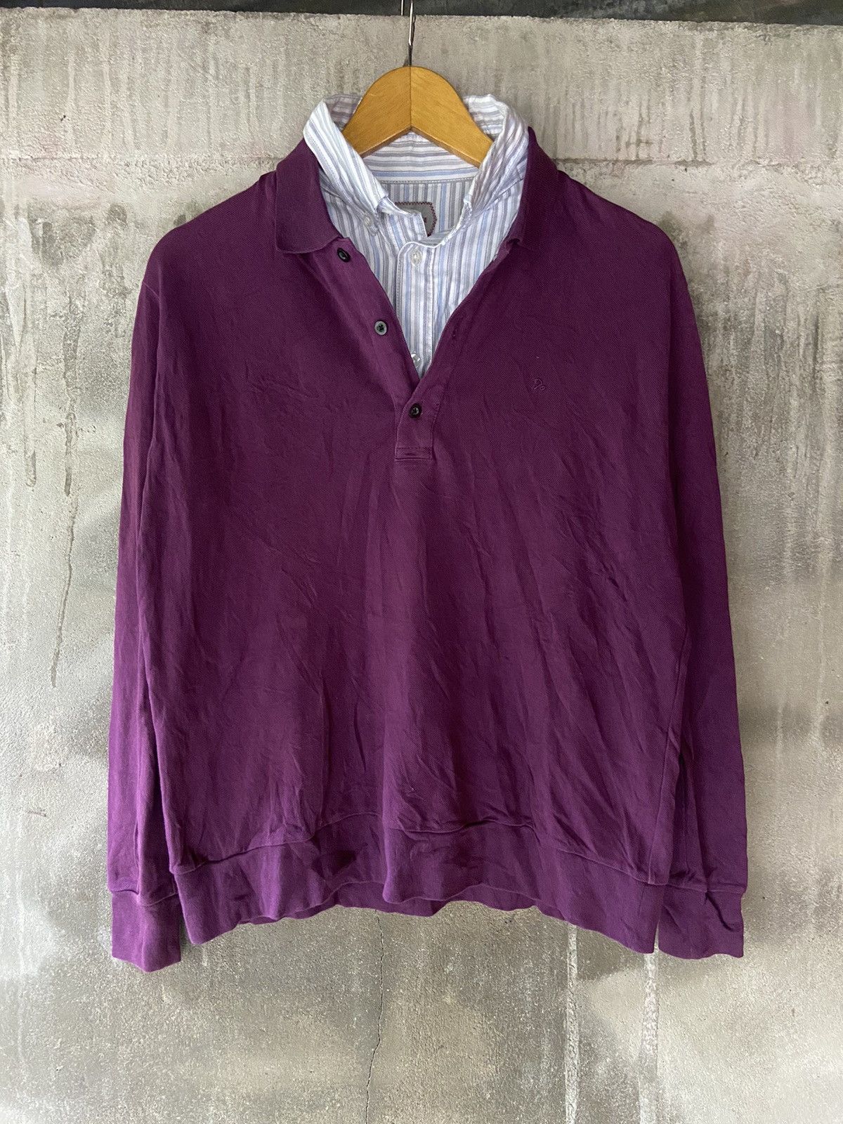 image of Hysteric Glamour x If Six Was Nine Double Layer Doclasse Casual Button Shirt Long Sleeve in Purple 